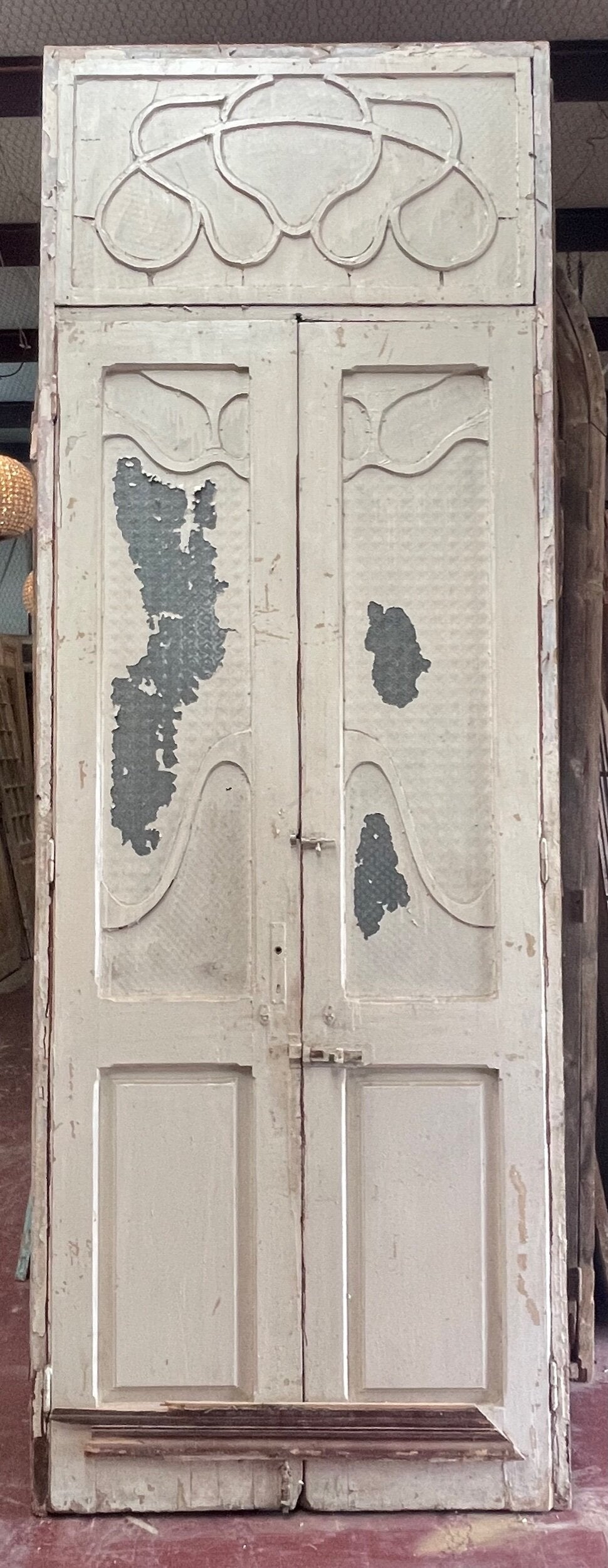 Antique Farouk Palace doors with glass (F 130.5x46.5) (D 103.5x42.75) I256