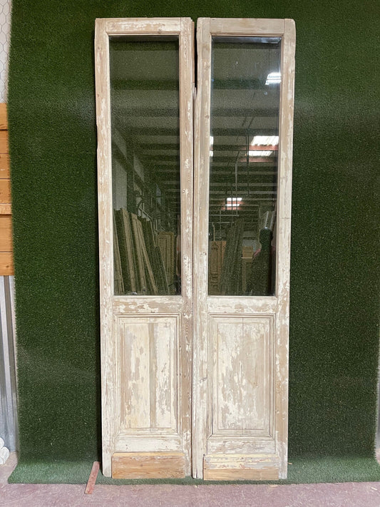 Antique French door (106.75x45) with glass D993