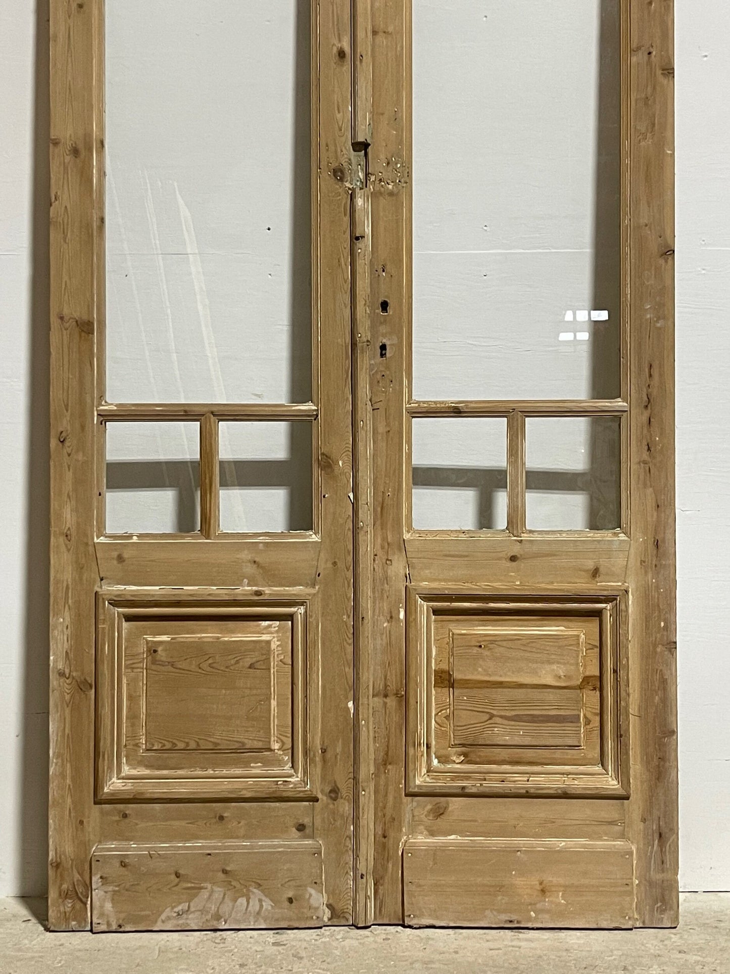 Antique French Panel doors with glass (94.5 x 44)  I019