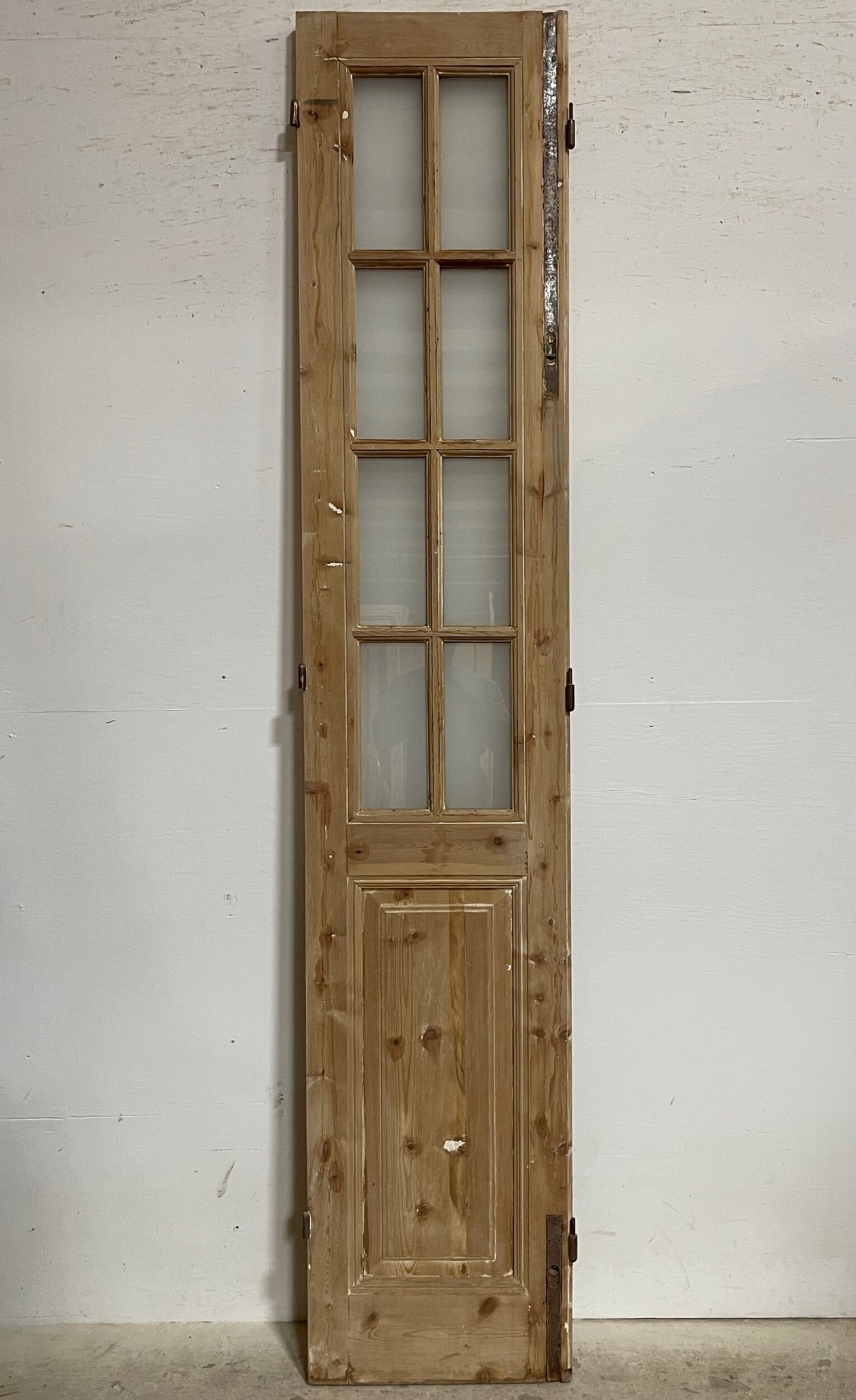 Antique French panel door with glass (96.5x18.75) I246