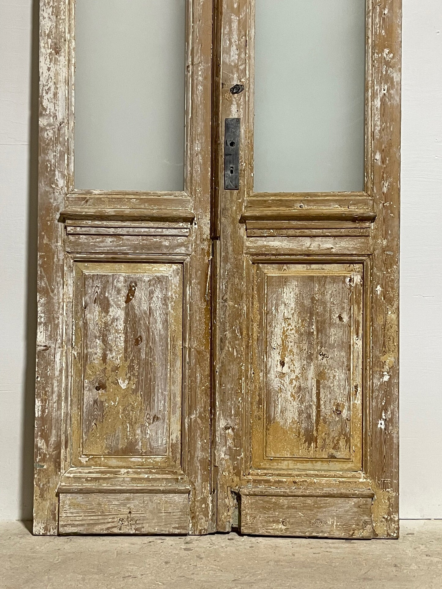 Antique French Panel Doors with Glass (97.25x 44) I018