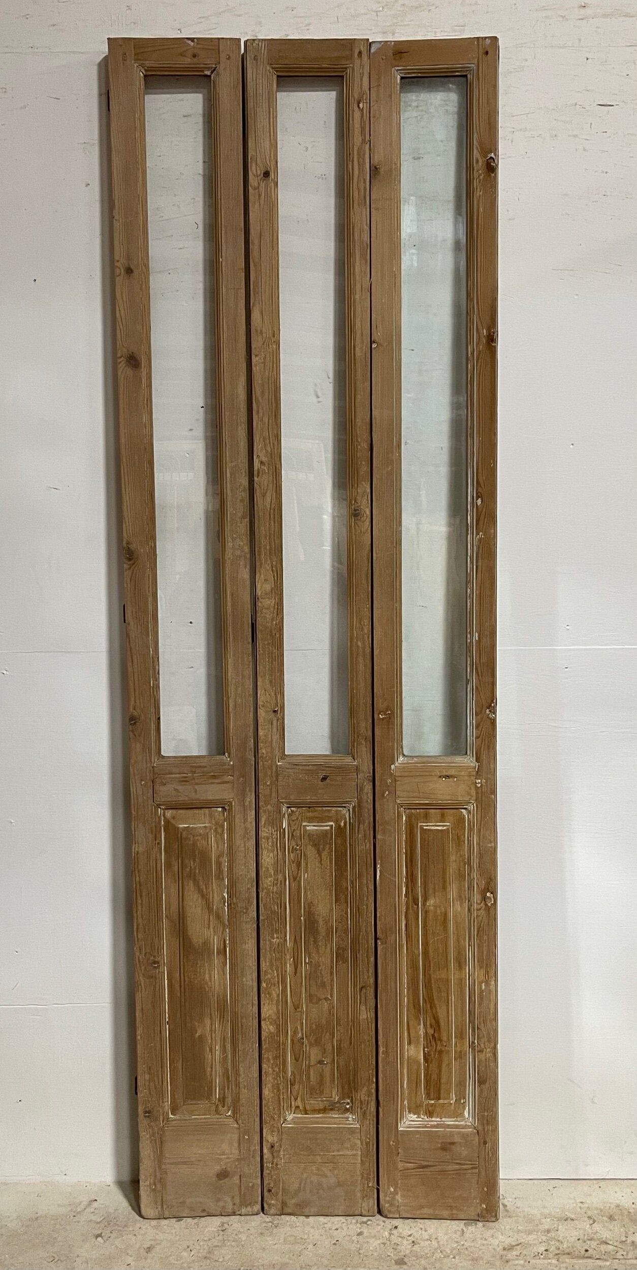 Antique French doors with glass (96.25x30.25) H0255s