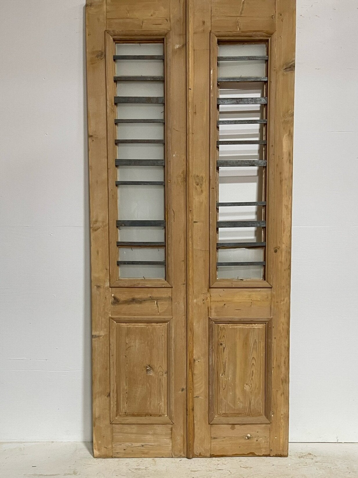 Antique French doors (91.5X40.75) with glass G1580