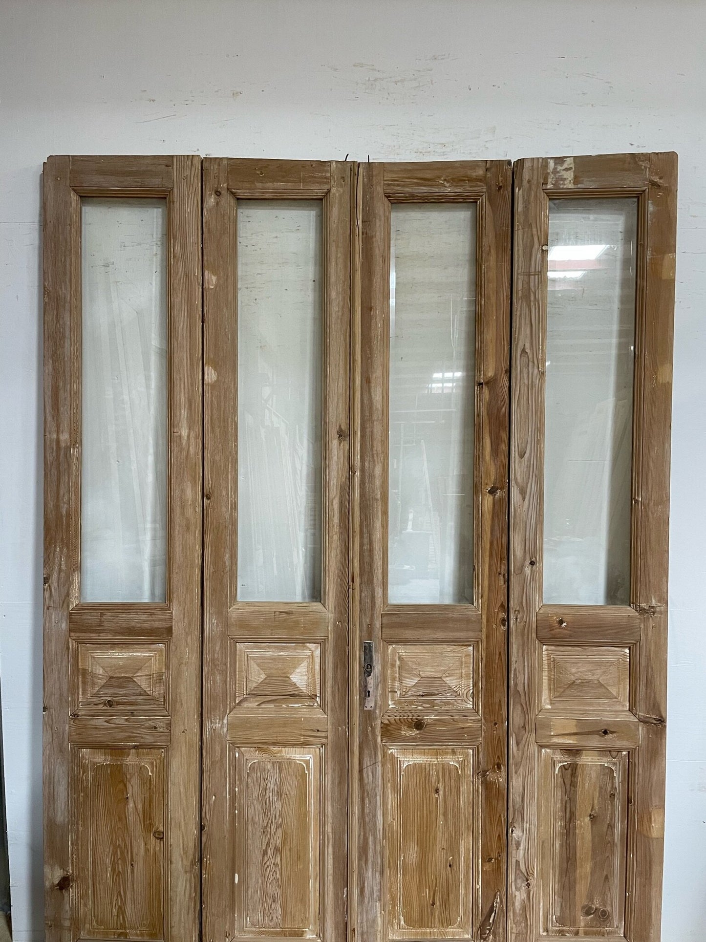 Antique French door (103x75.5) with glass F0722