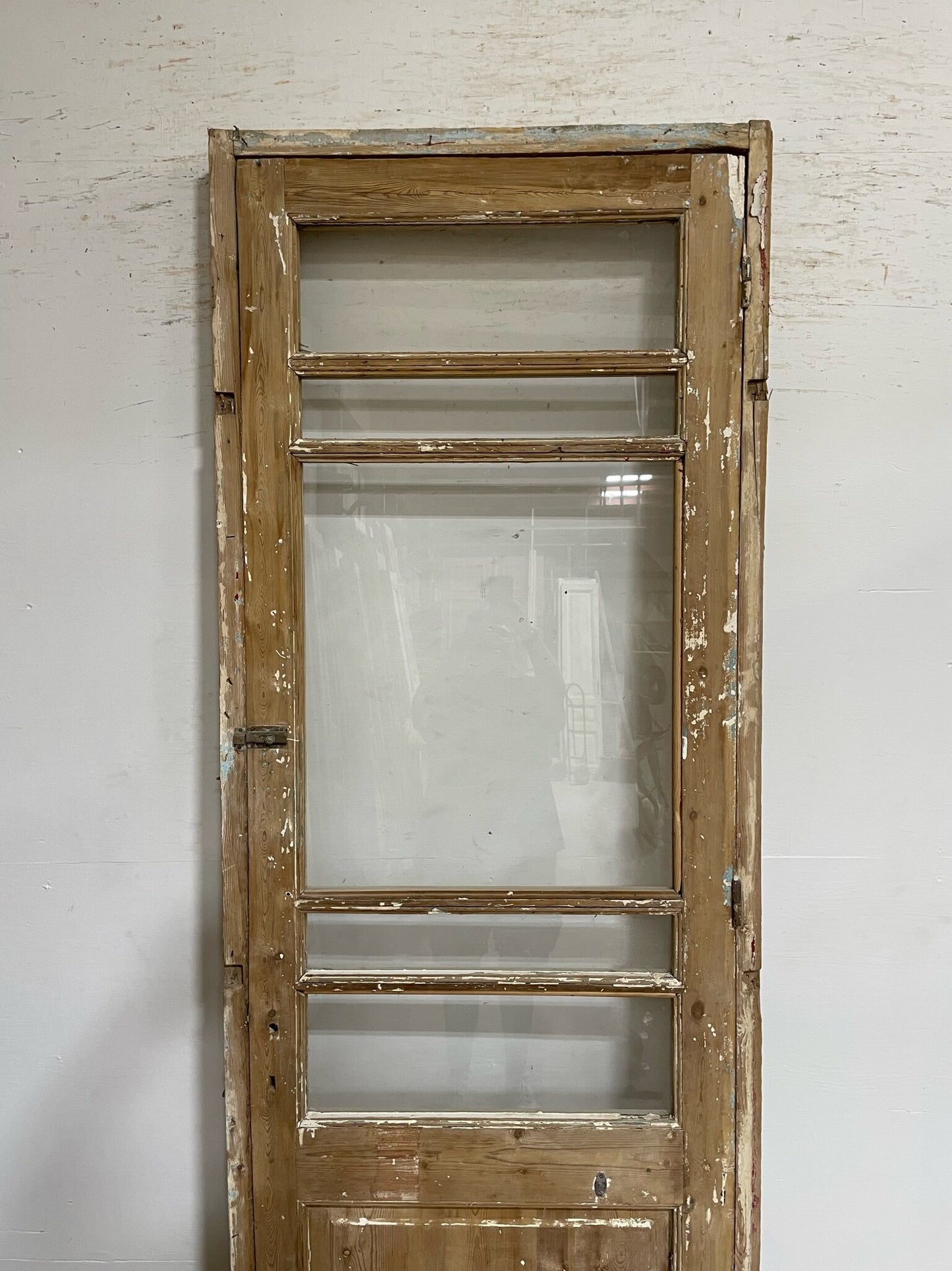 Antique French door (frame 96x34.5, door 91.5x31.25) with glass F0631