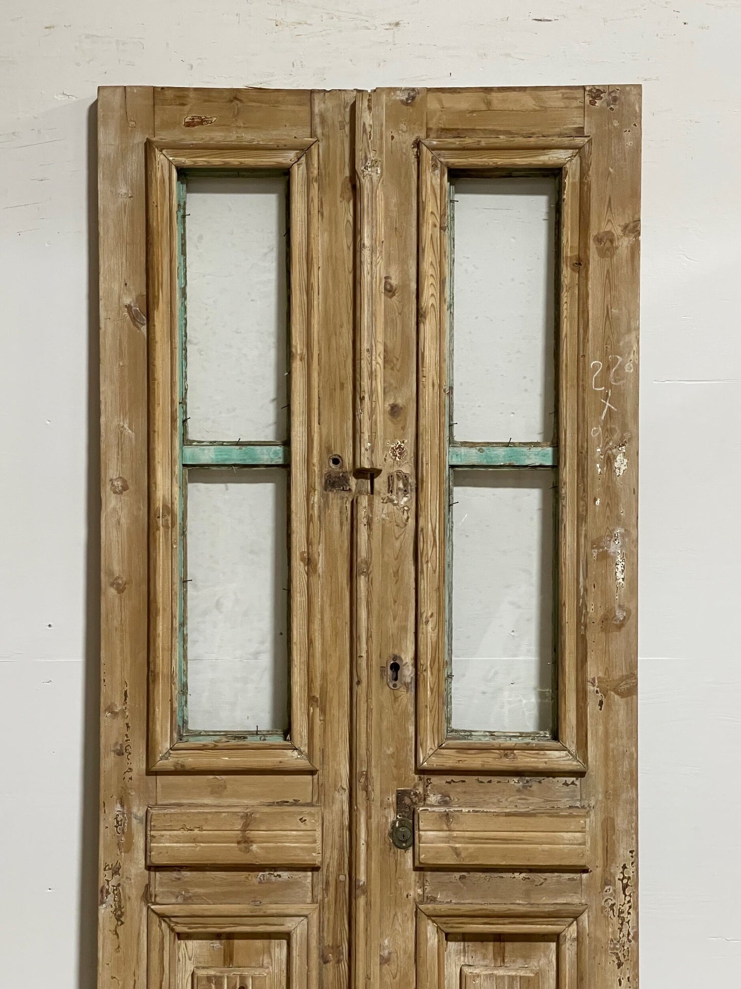Antique French doors with glass (87x36.75) H0103s