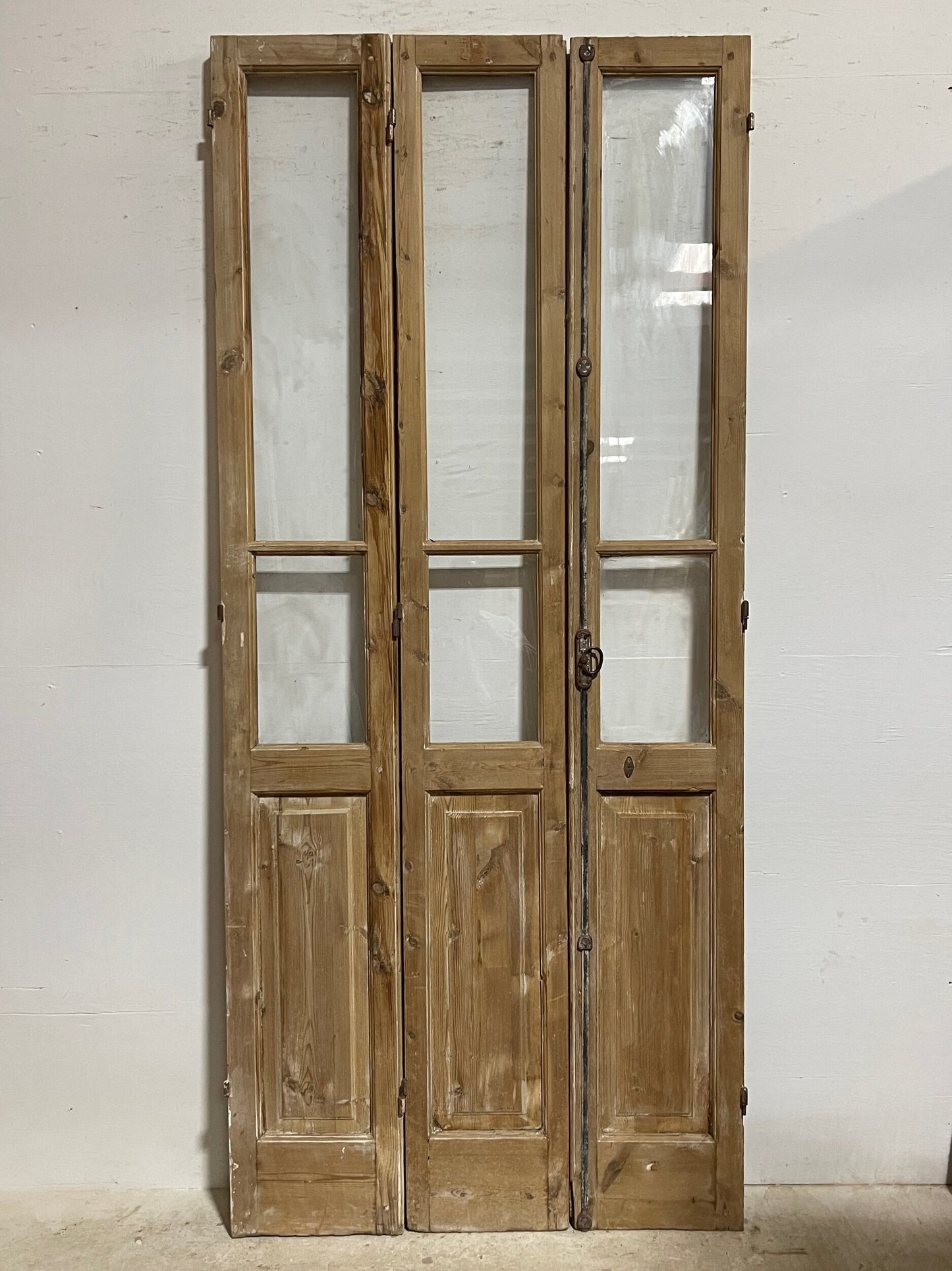 Antique French doors with glass (99.25x43.75) H0244s