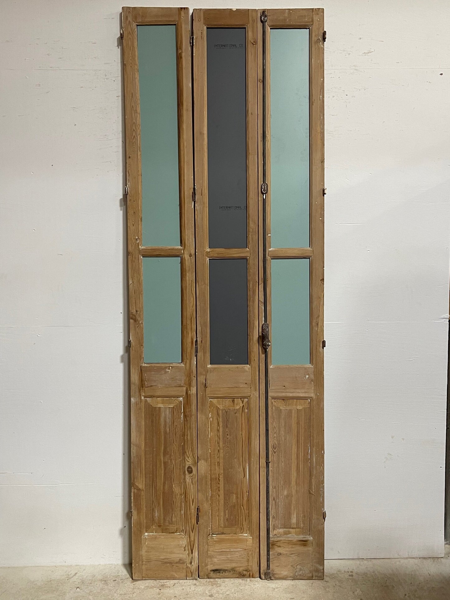 Antique French doors with mirror(106.25x37) H0233s