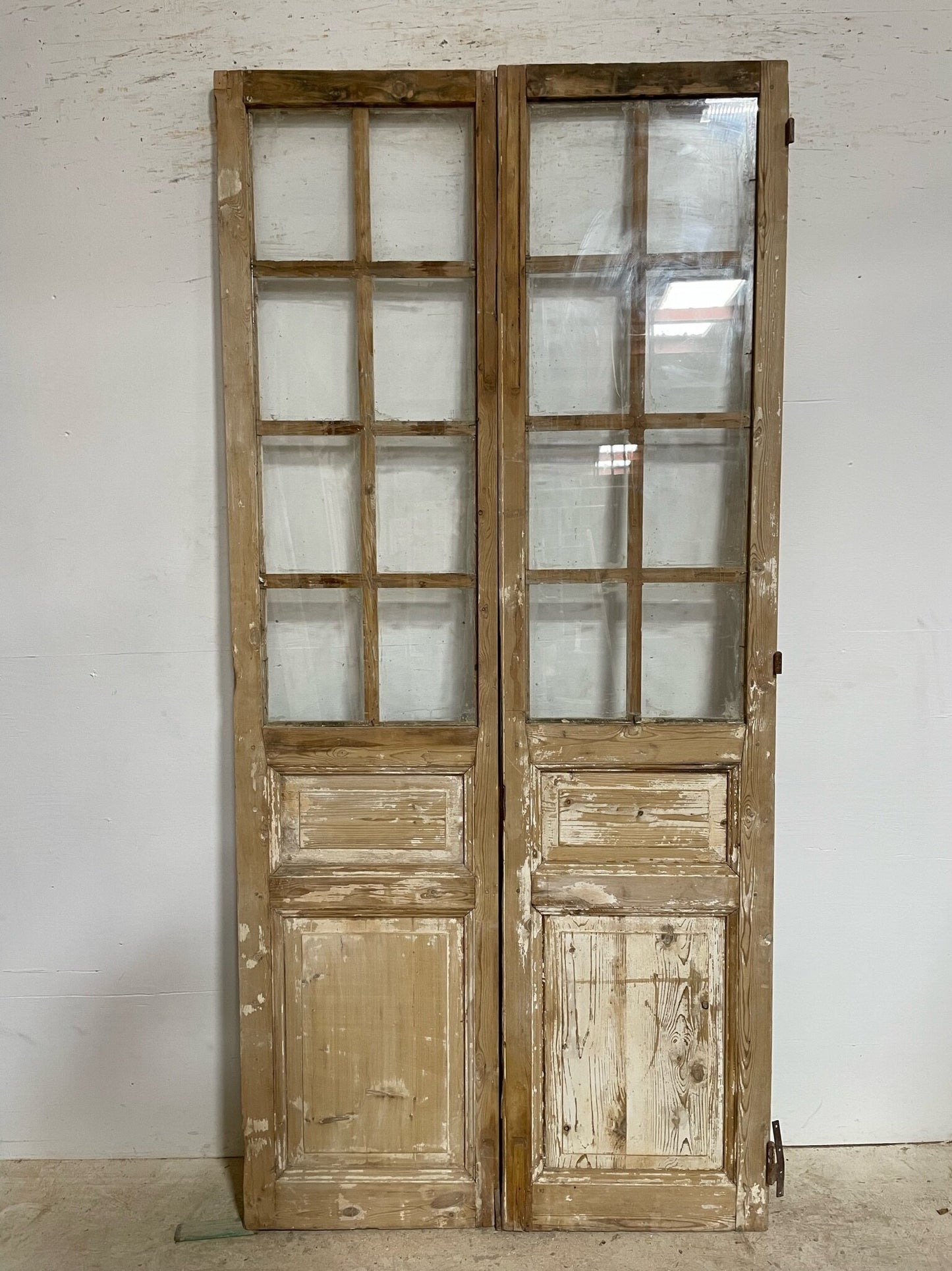 Antique French door (92.5x43.25) with glass F0598