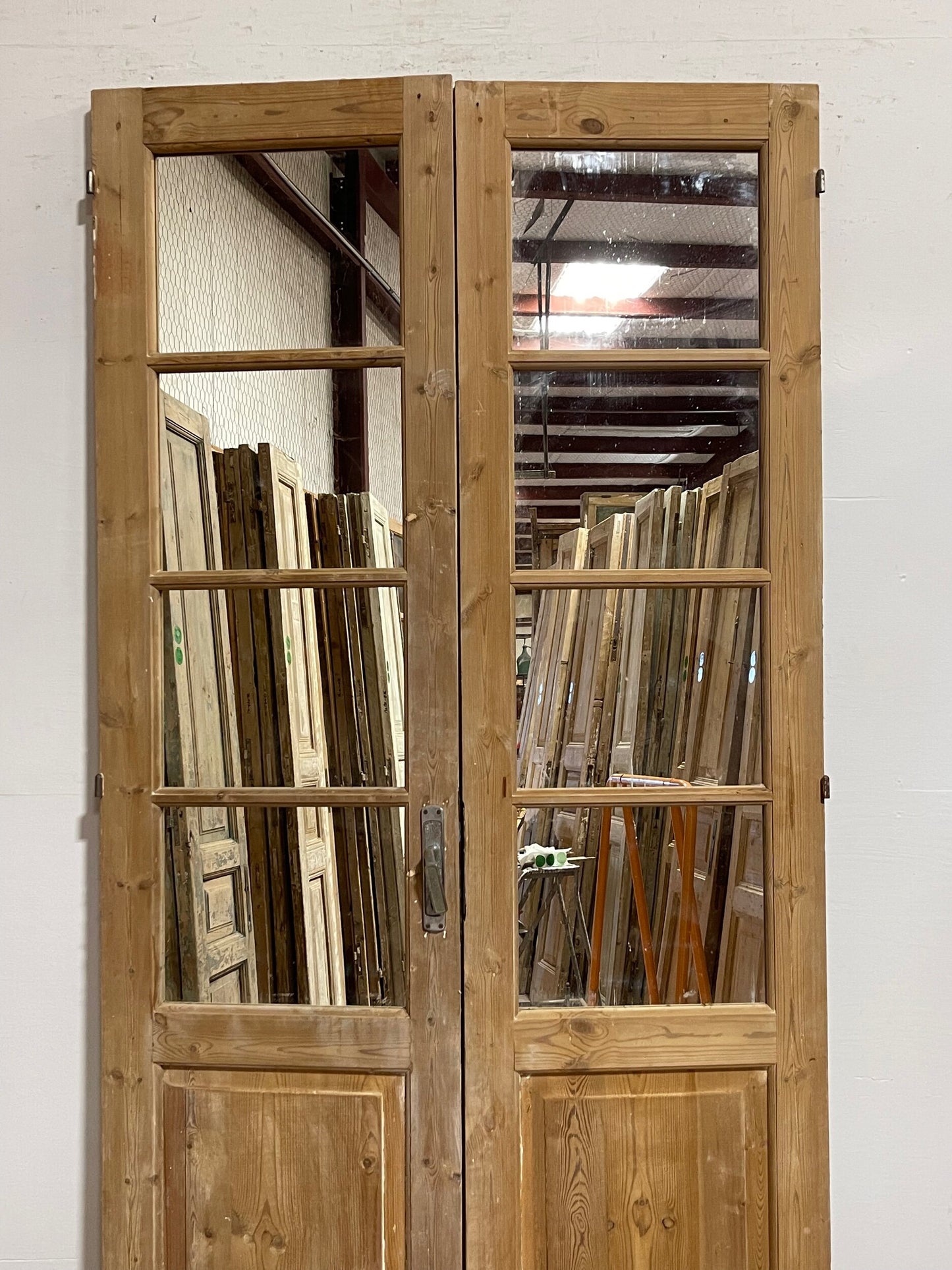 Antique French doors with mirror (93x46) H0220s