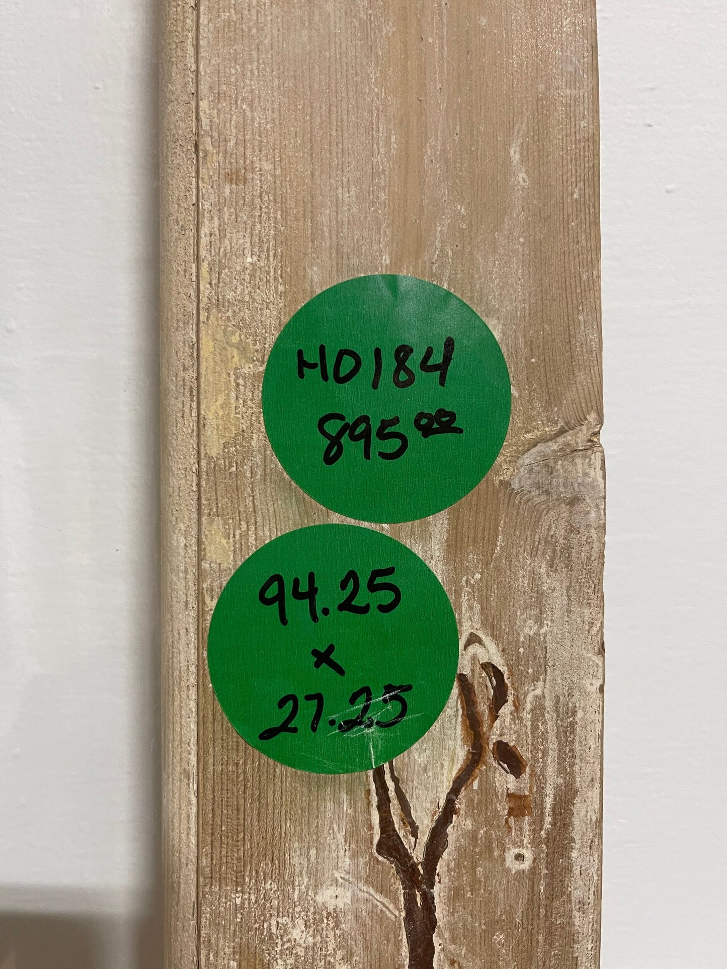 Antique French doors with glass (94.25x27.25) H0184As