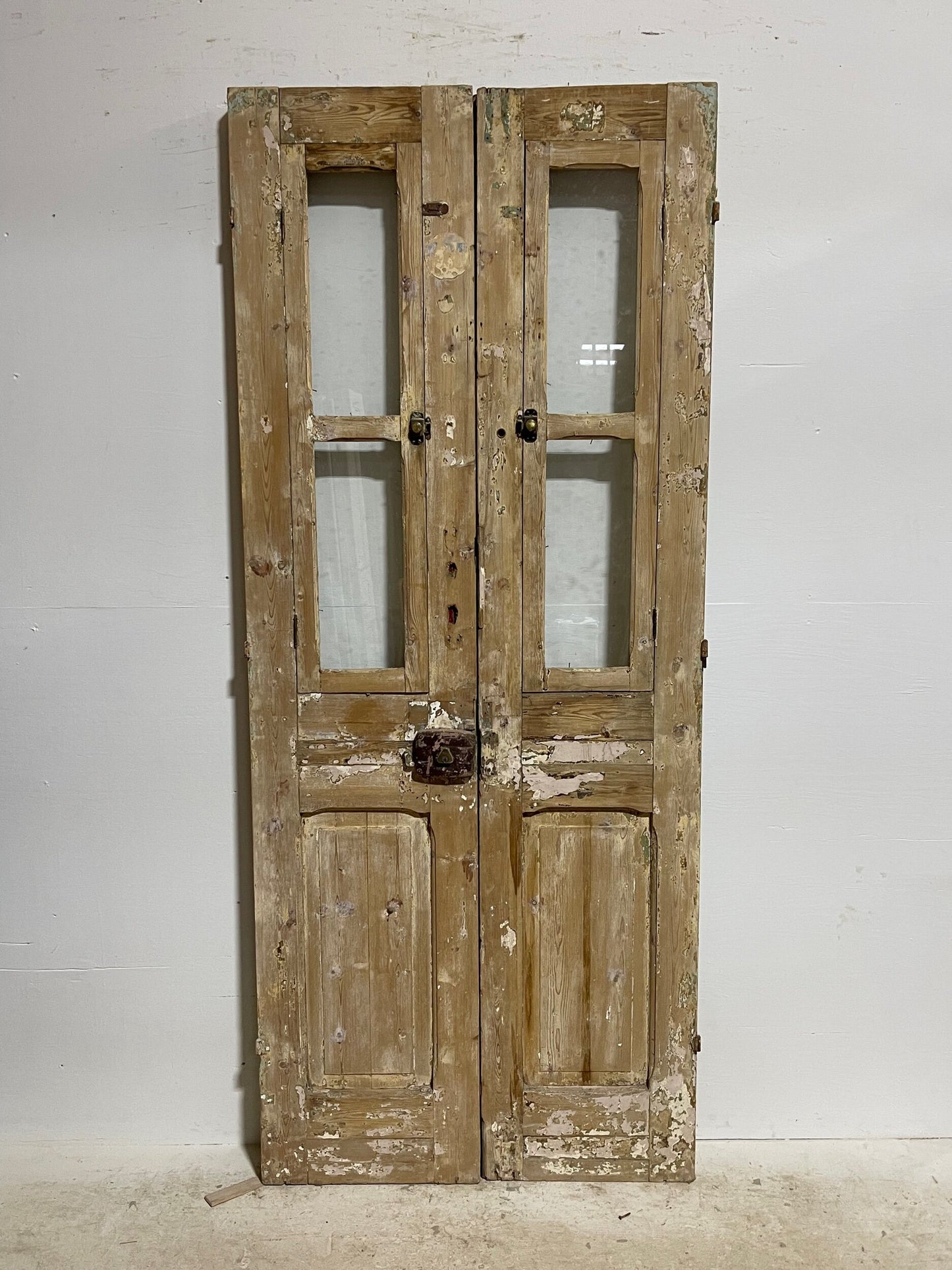 Antique French doors with glass (87x36.75) H0103s
