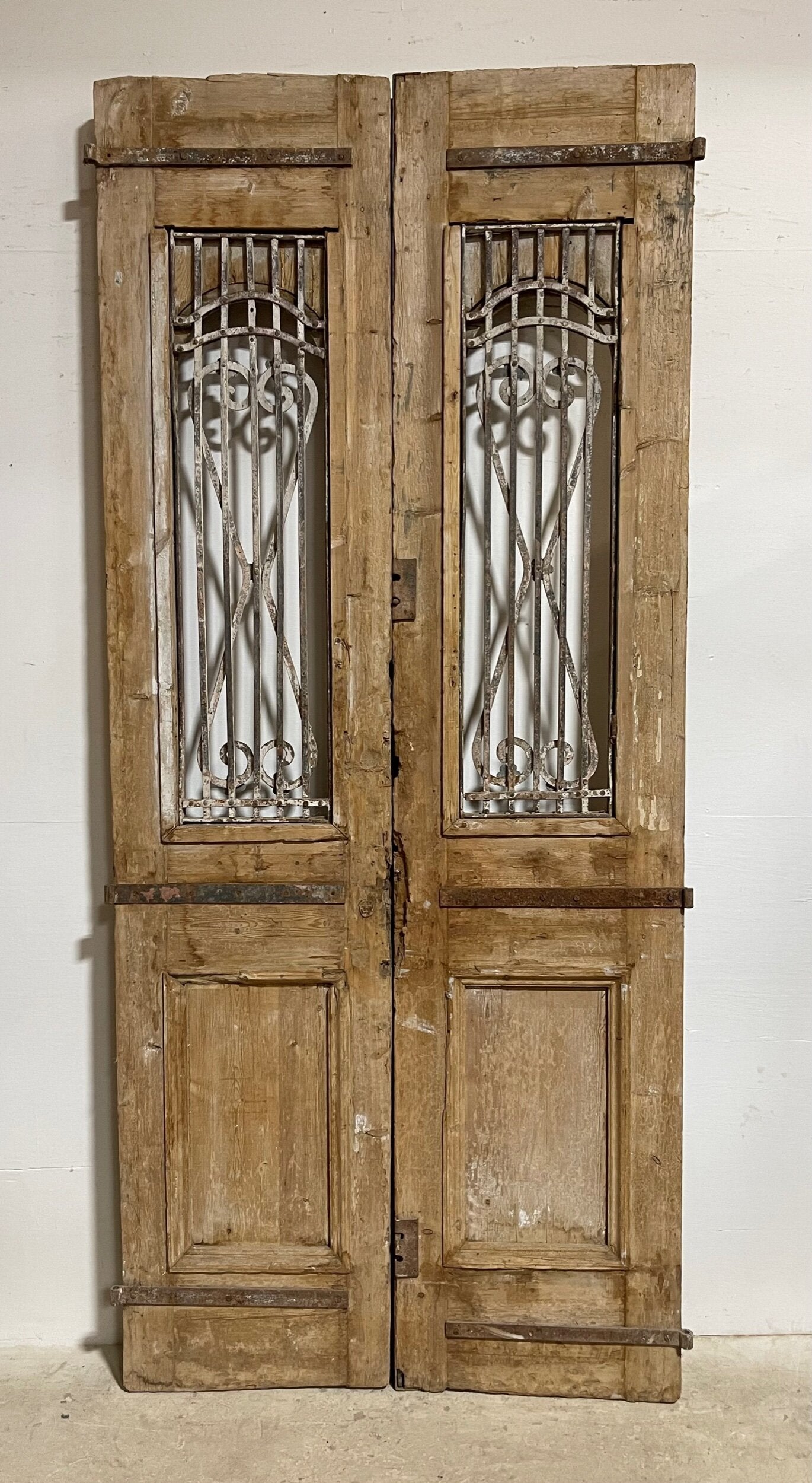 Antique French Panel Doors with Metal (107. x 47.25) I005