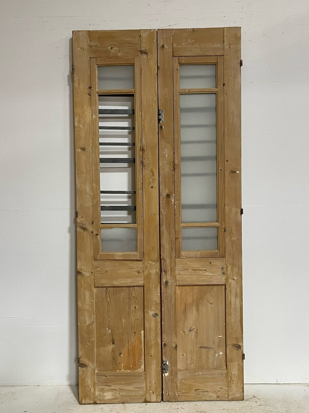 Antique French doors (91.5X40.75) with glass G1580