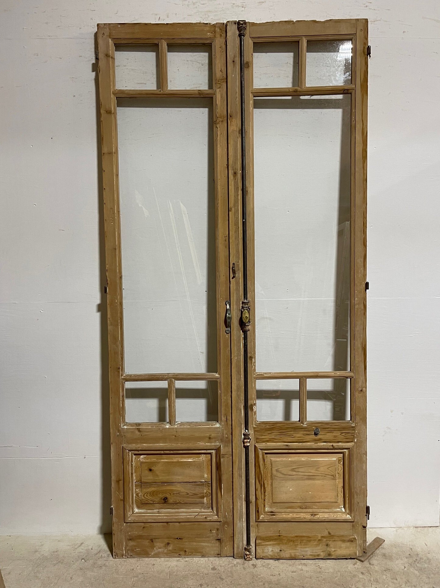 Antique French Panel Door with Glass (98 x 48) I013
