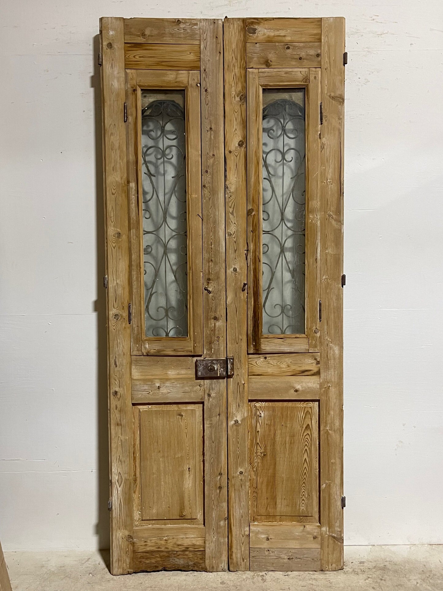 Antique French Panel Door with metal (100.75 x 44) I014