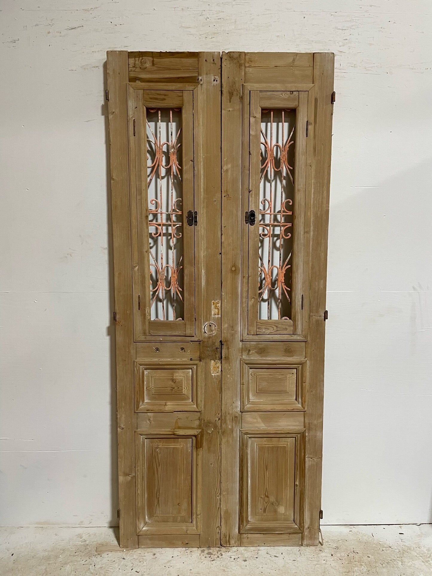 Antique French door (88.5x38) with metal E14