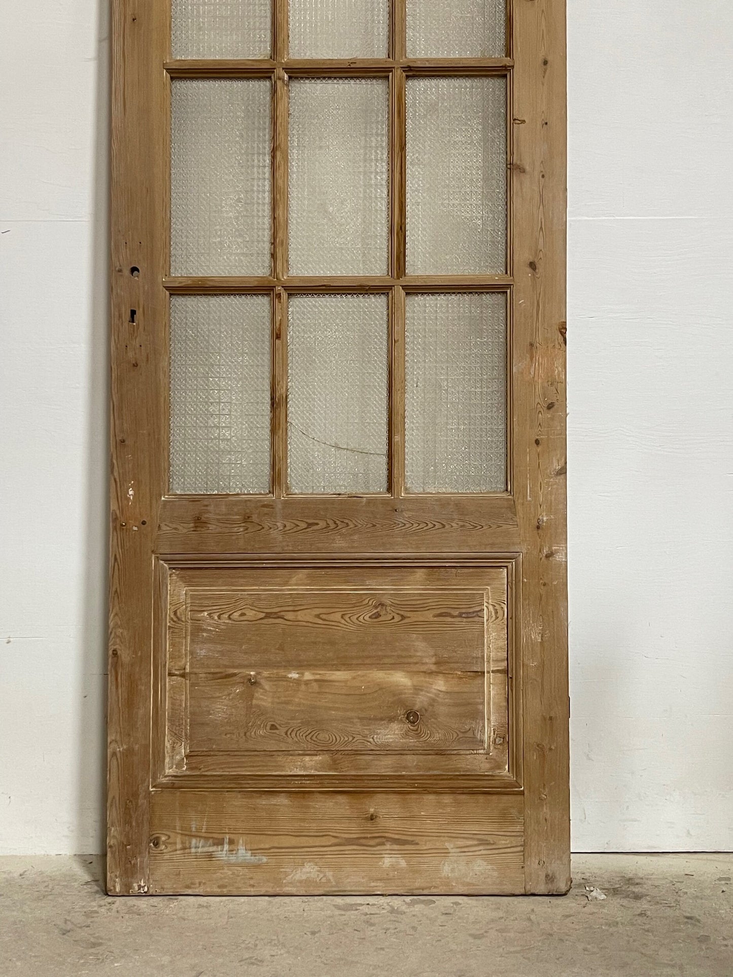 Antique French panel door with glass (92x32) I233