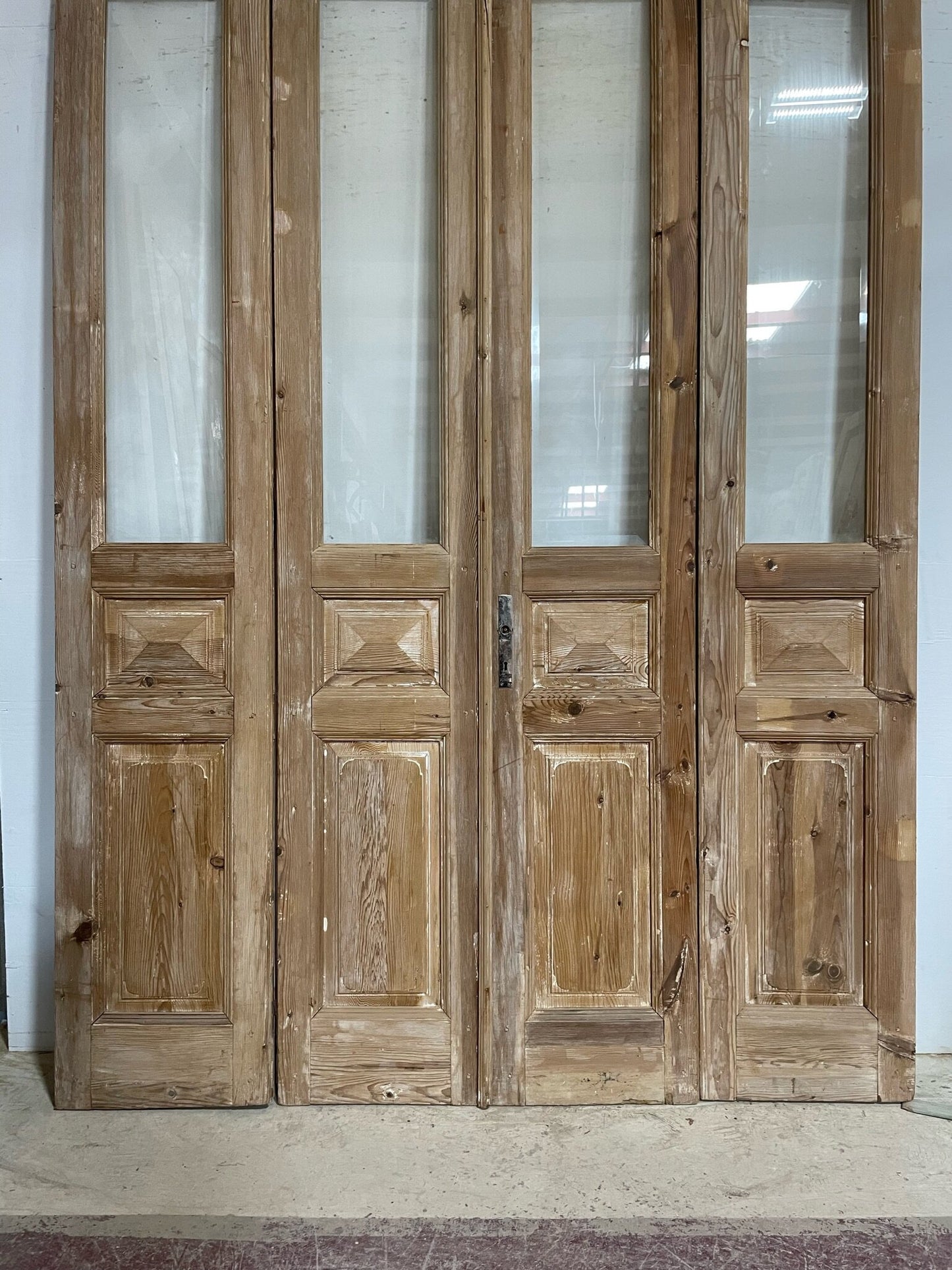 Antique French door (103x75.5) with glass F0722