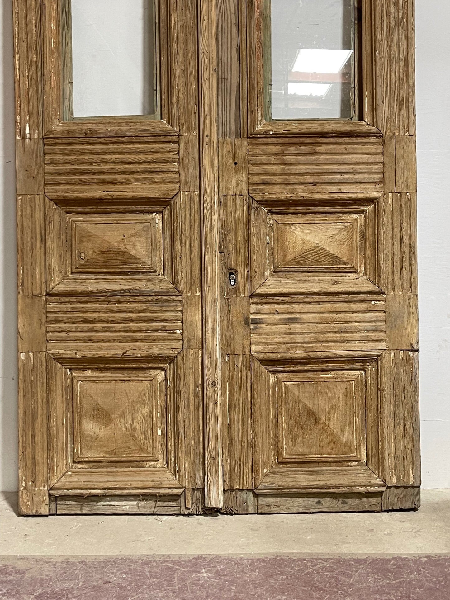 Antique French panel doors With glass (103x52.5)