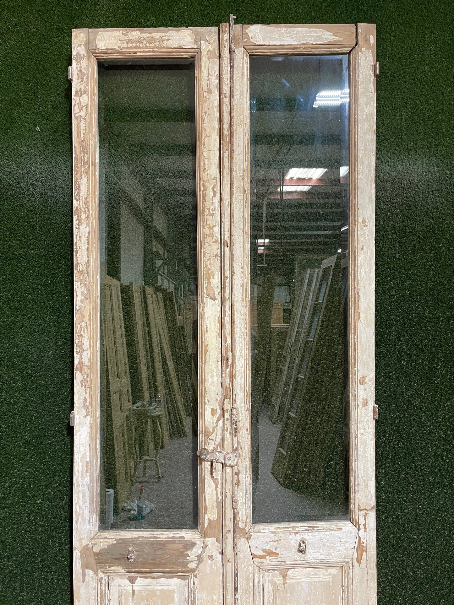 Antique French door (105x38.5) with glass D988