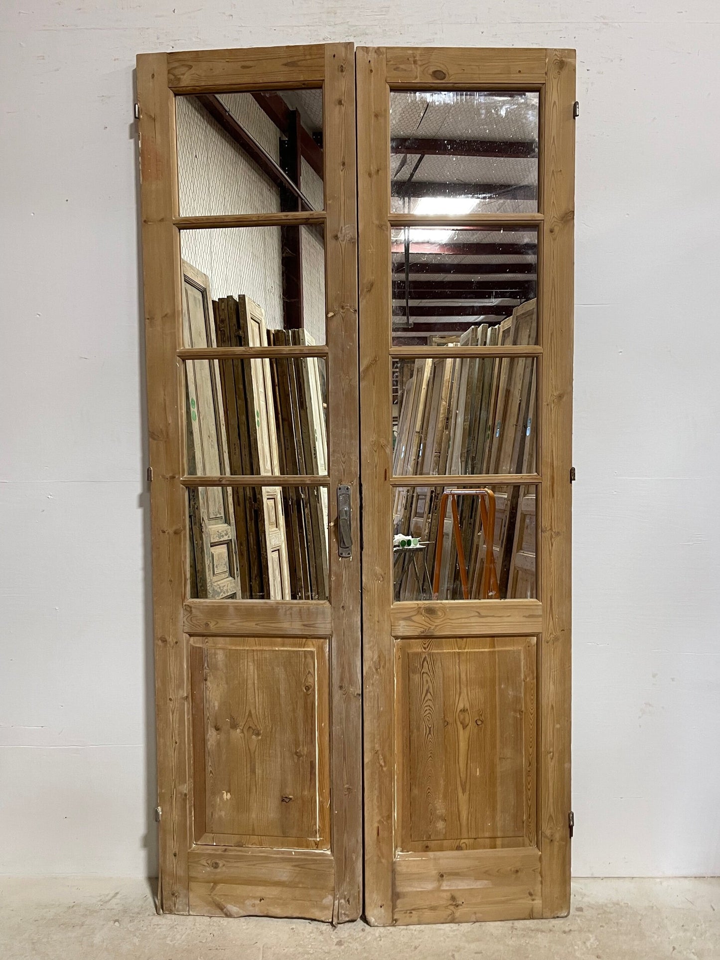Antique French doors with mirror (93x46) H0220s