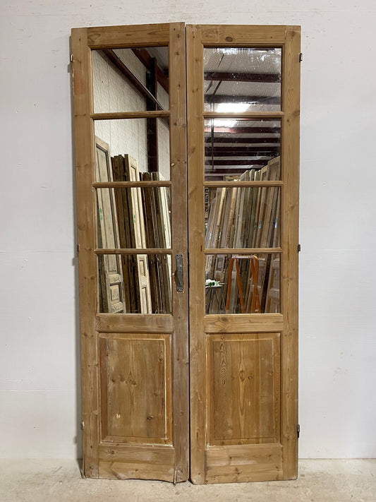 Antique French doors with mirror (93x46) H0220s