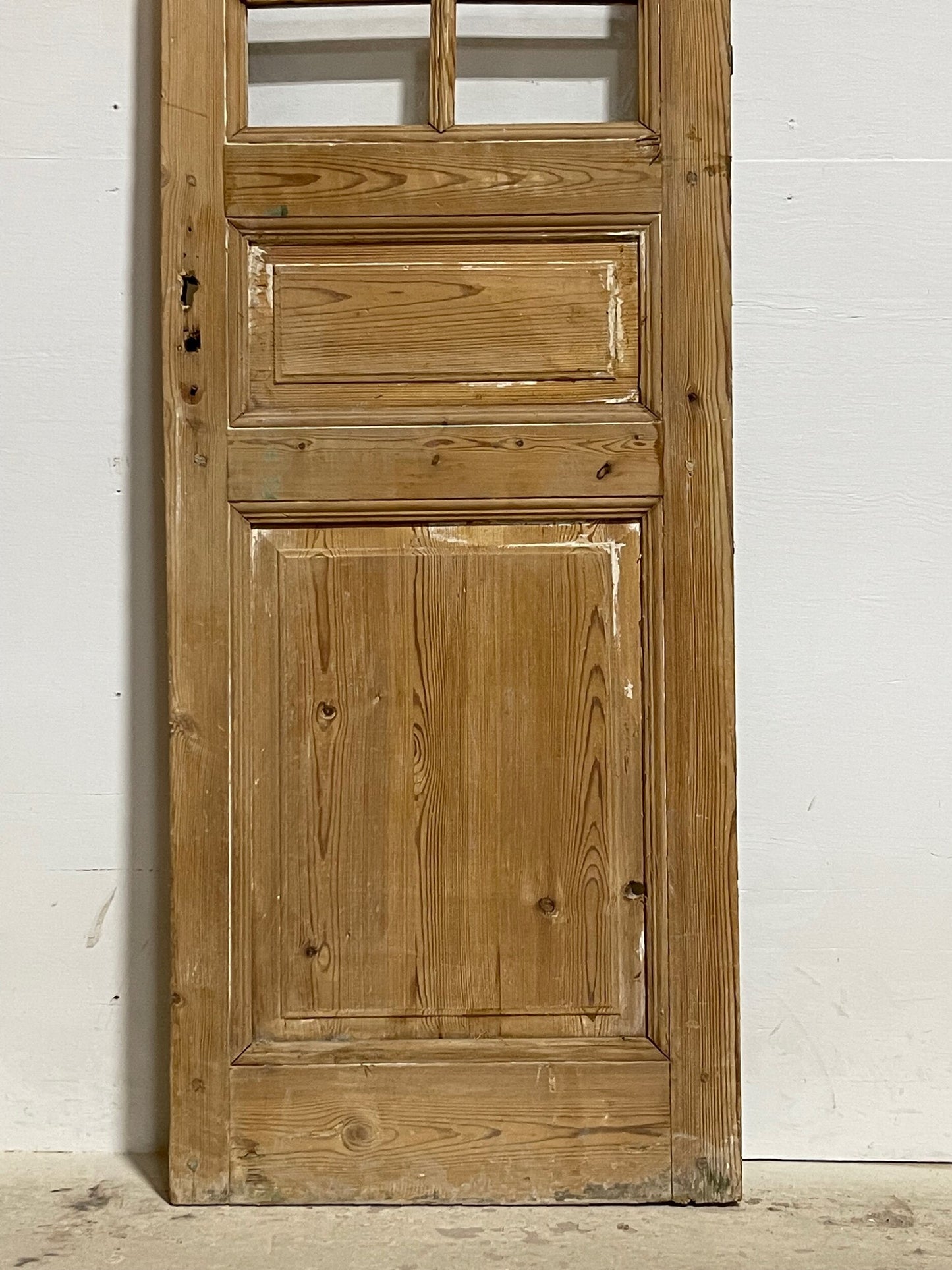 Antique French panel door with glass (84.5x26) I217