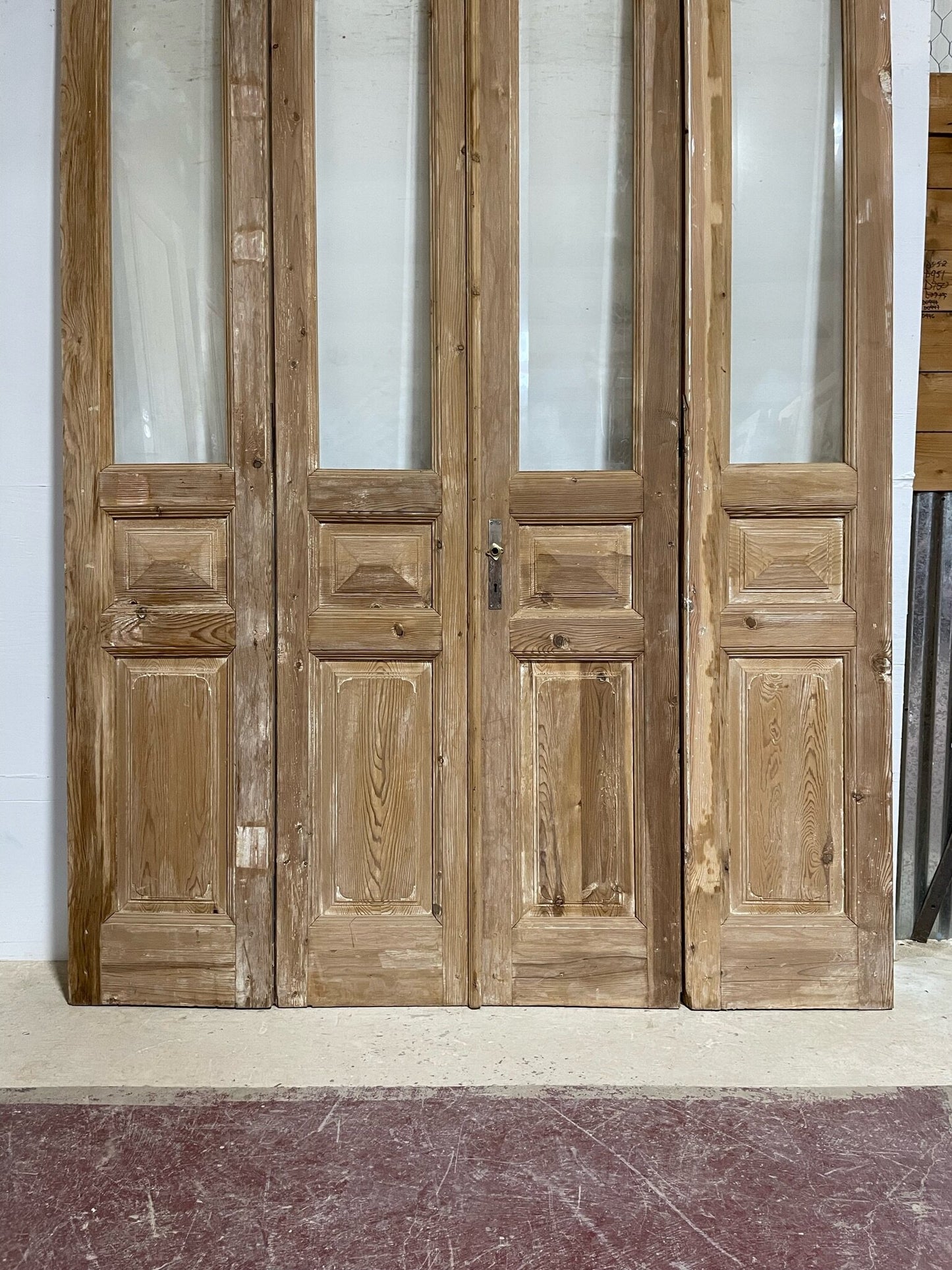 Antique French door (103.25x75.5) with glass F0720