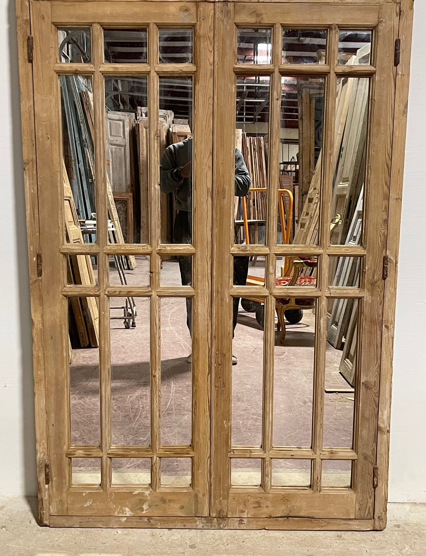 Framed arched panel mirror (91.75x45) H0291s