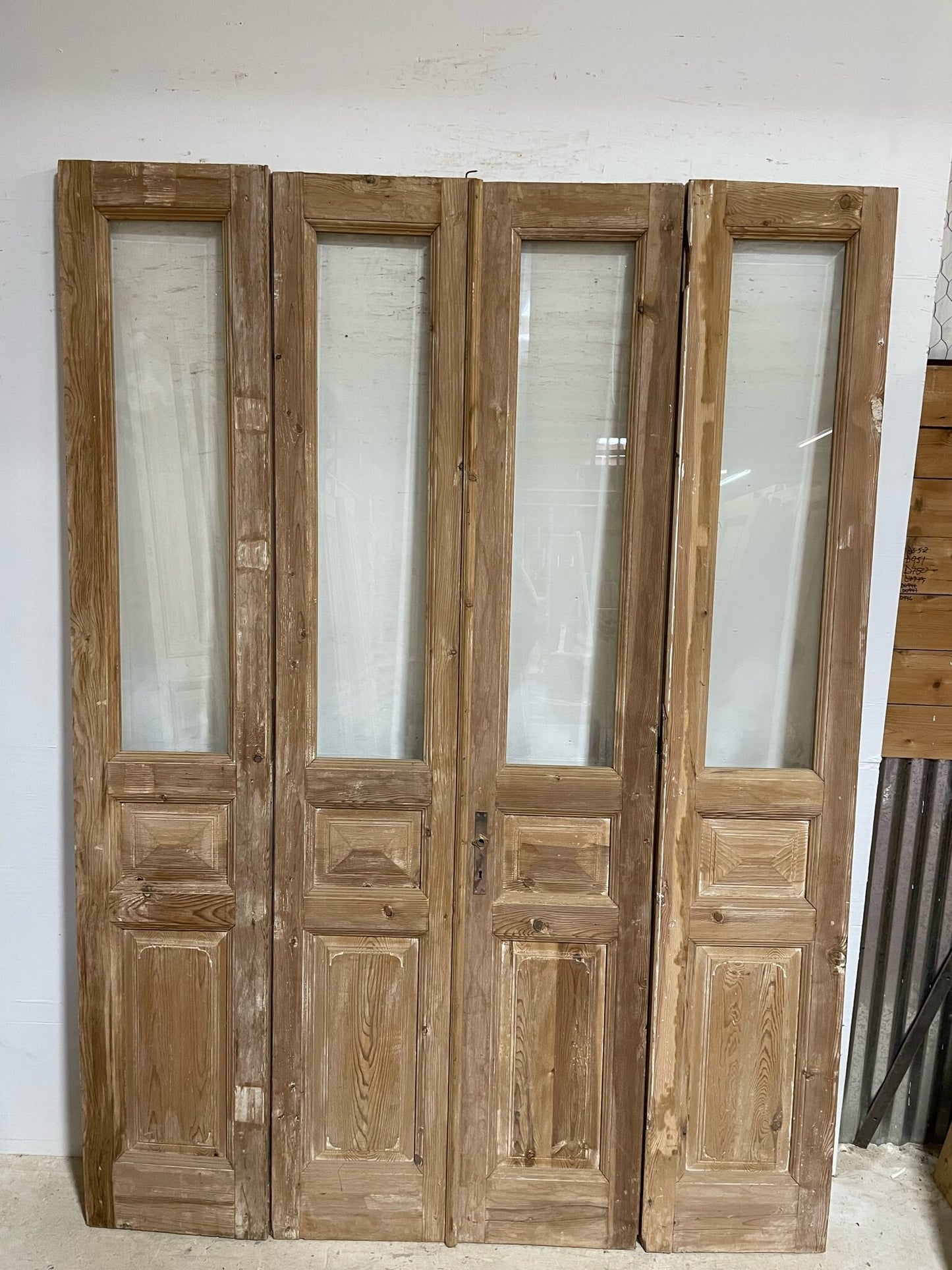 Antique French door (103.25x75.5) with glass F0720