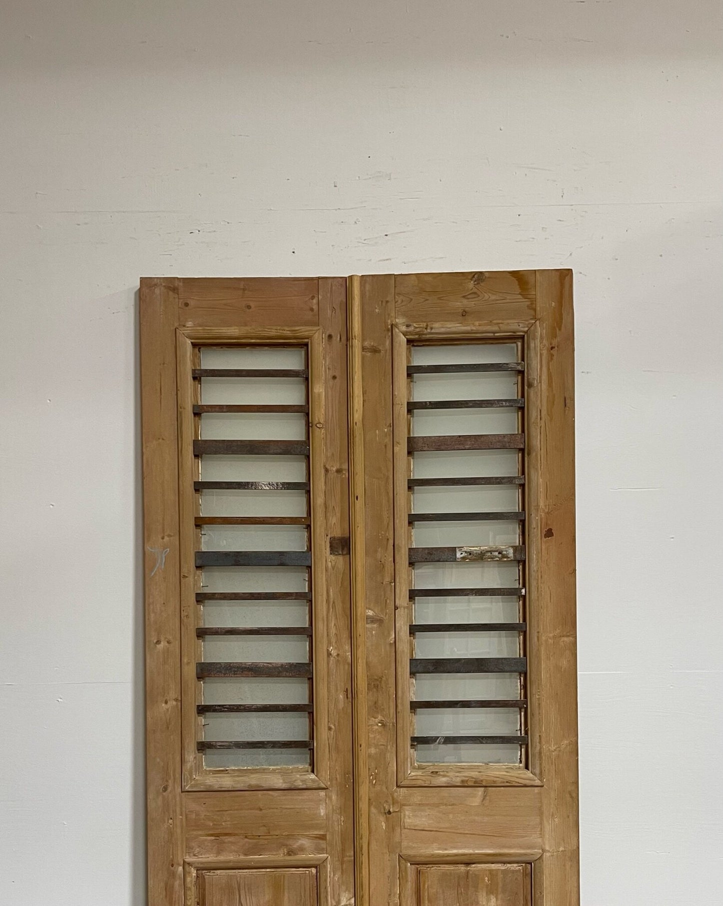 Antique French doors (88.75X43) with glass G1619