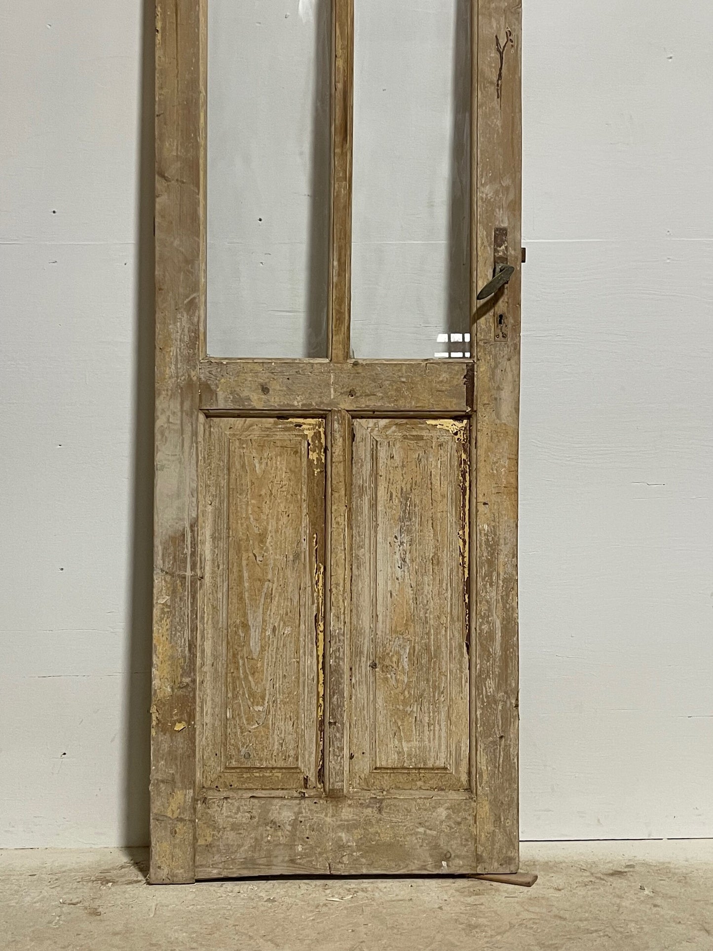 Antique French doors with glass (94.25x27.25) H0184As