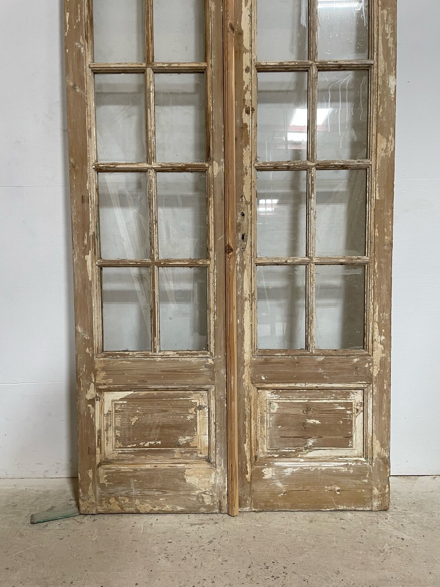 Antique French door (93.5x45.5) with glass F0594