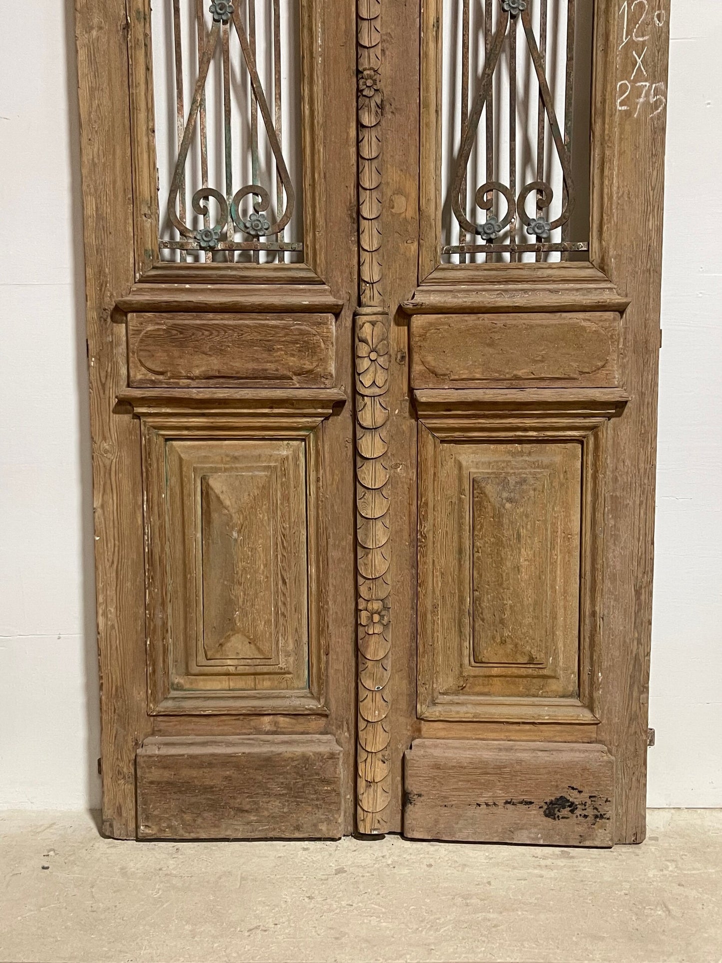 Antique French Panel Doors with Metal (107. x 47.25) I005