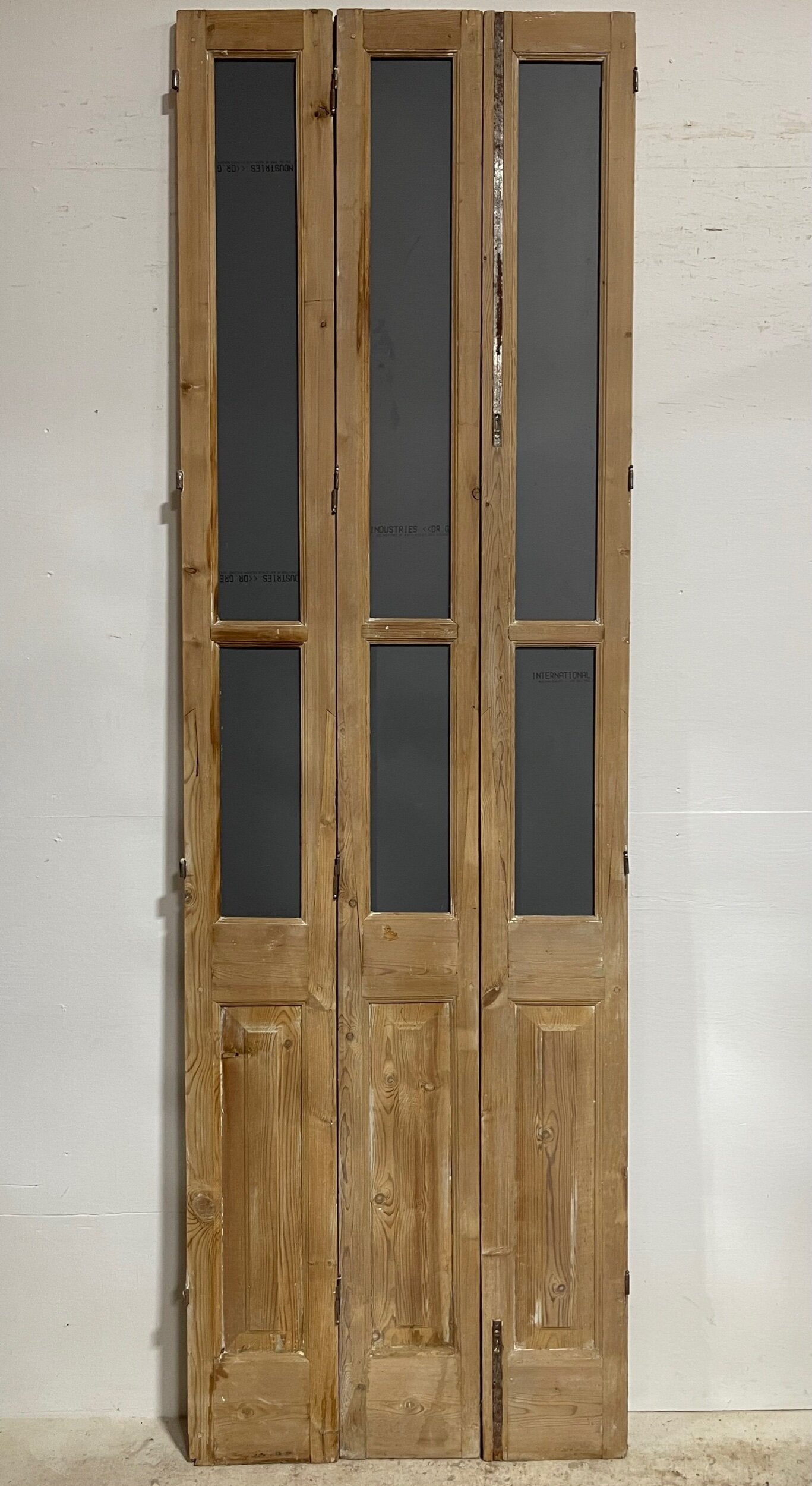 Antique French doors with mirror (106.5x33.5) H0256s