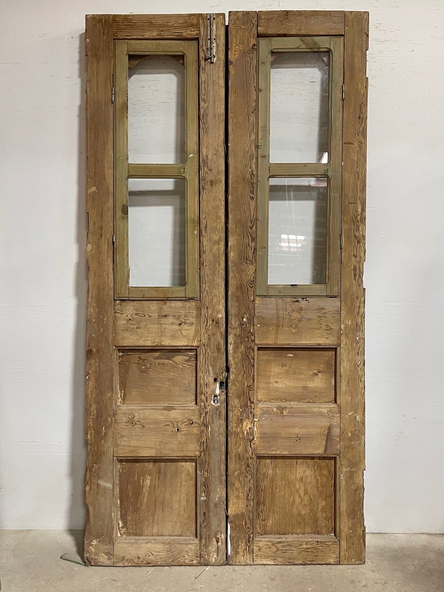 Antique French panel doors With glass (103x52.5)