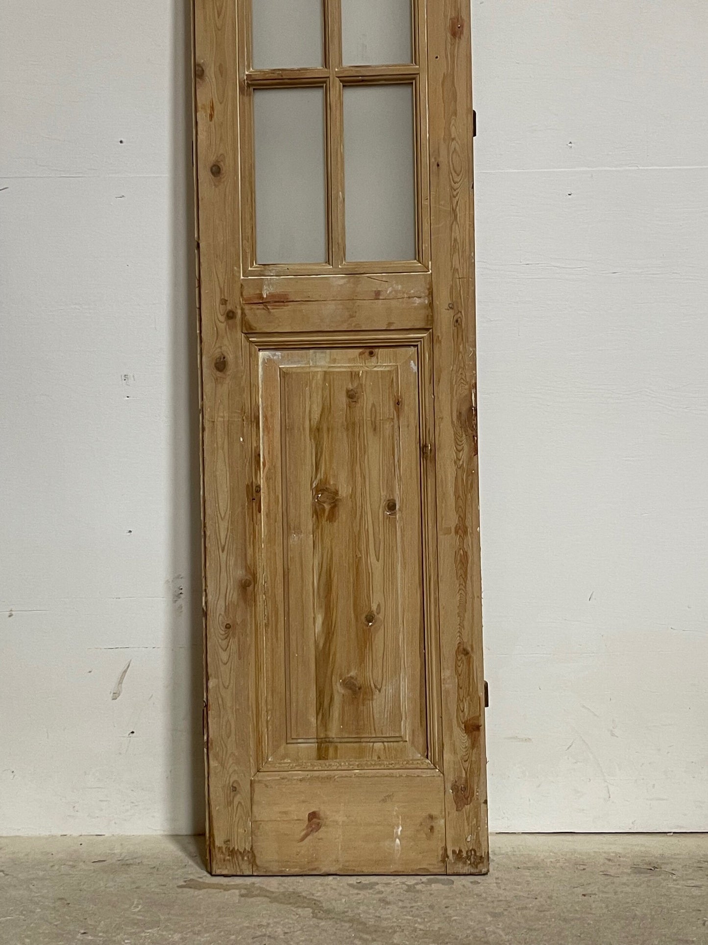 Antique French panel door with glass (96.5x18.75) I246