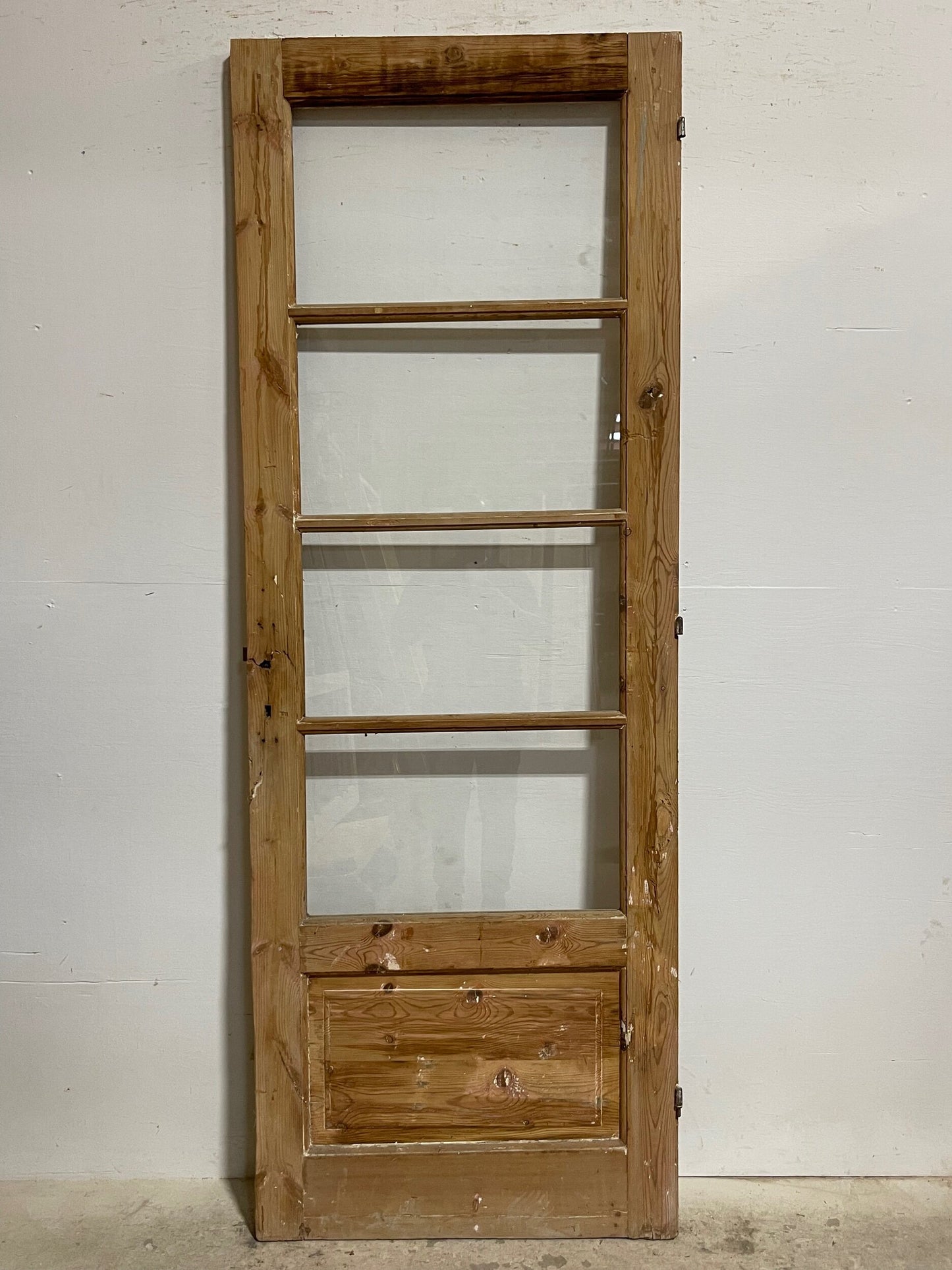 Antique French panel door with glass (86.5x31.25) I225