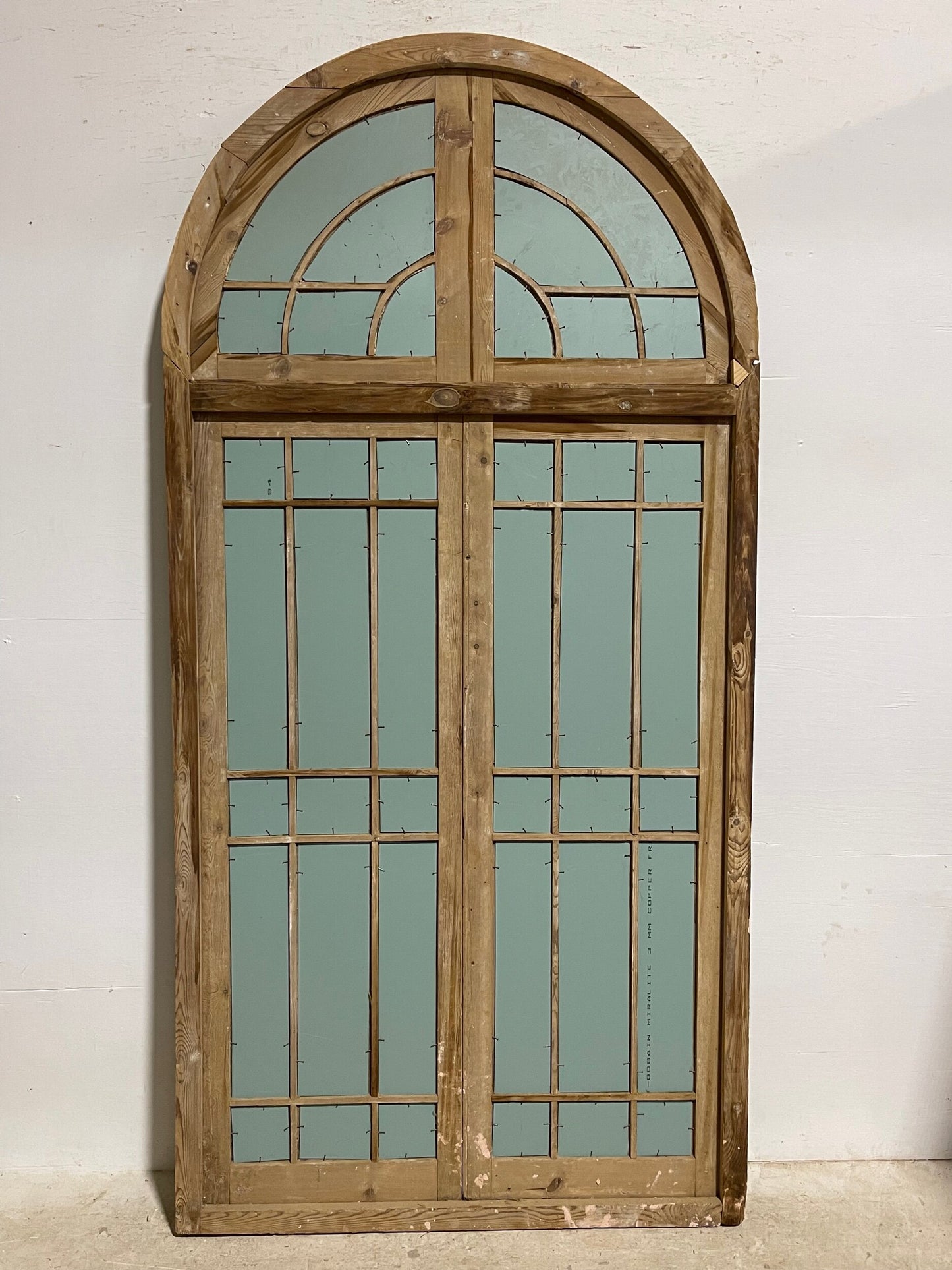 Framed arched panel mirror (91.75x45) H0291s