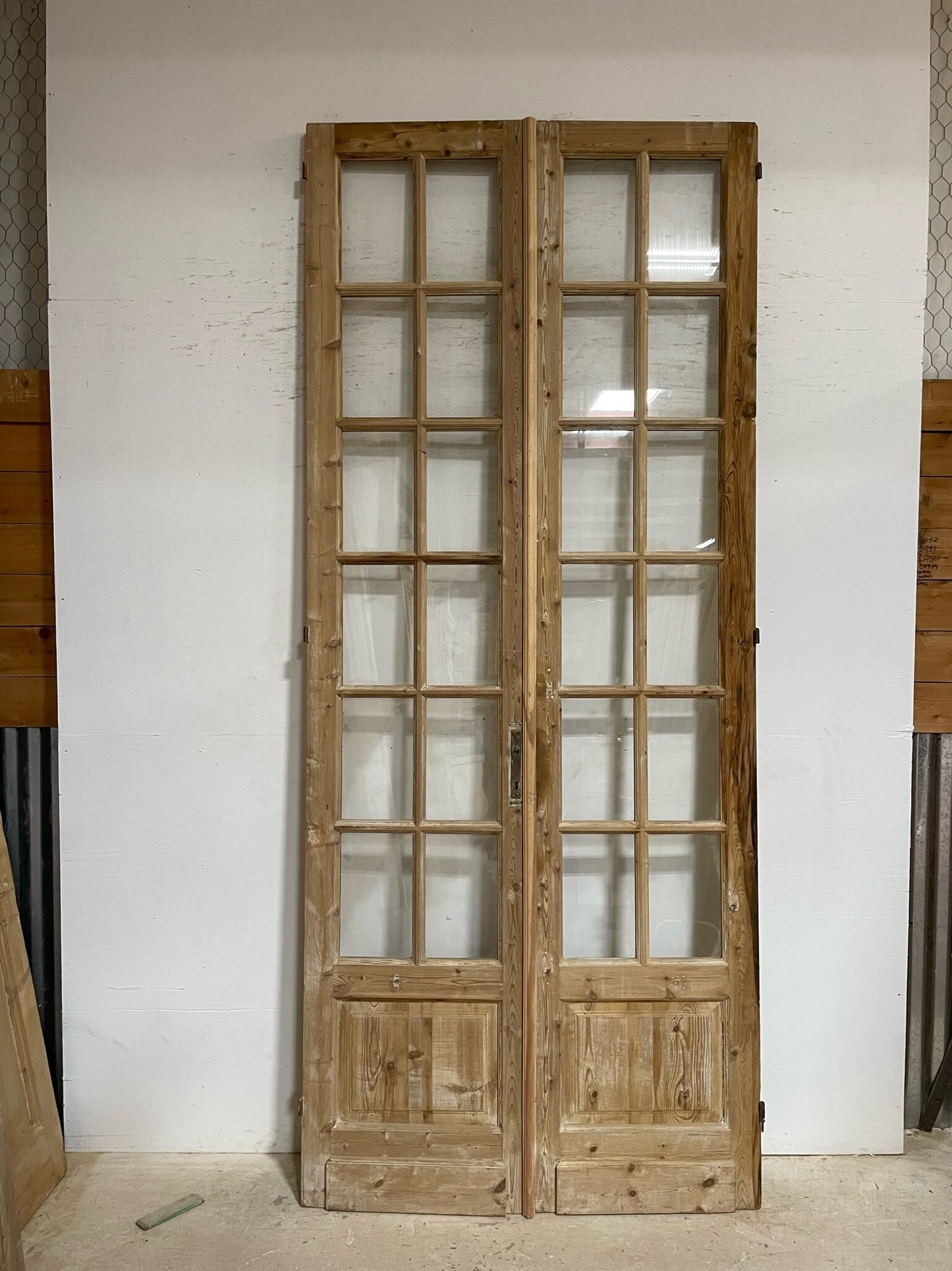 Antique French door (114x48) with glass F0279
