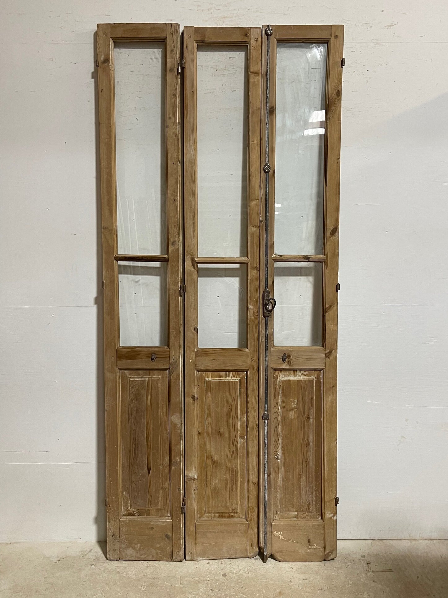 Antique French doors with glass (98.5x43.25) H0243s