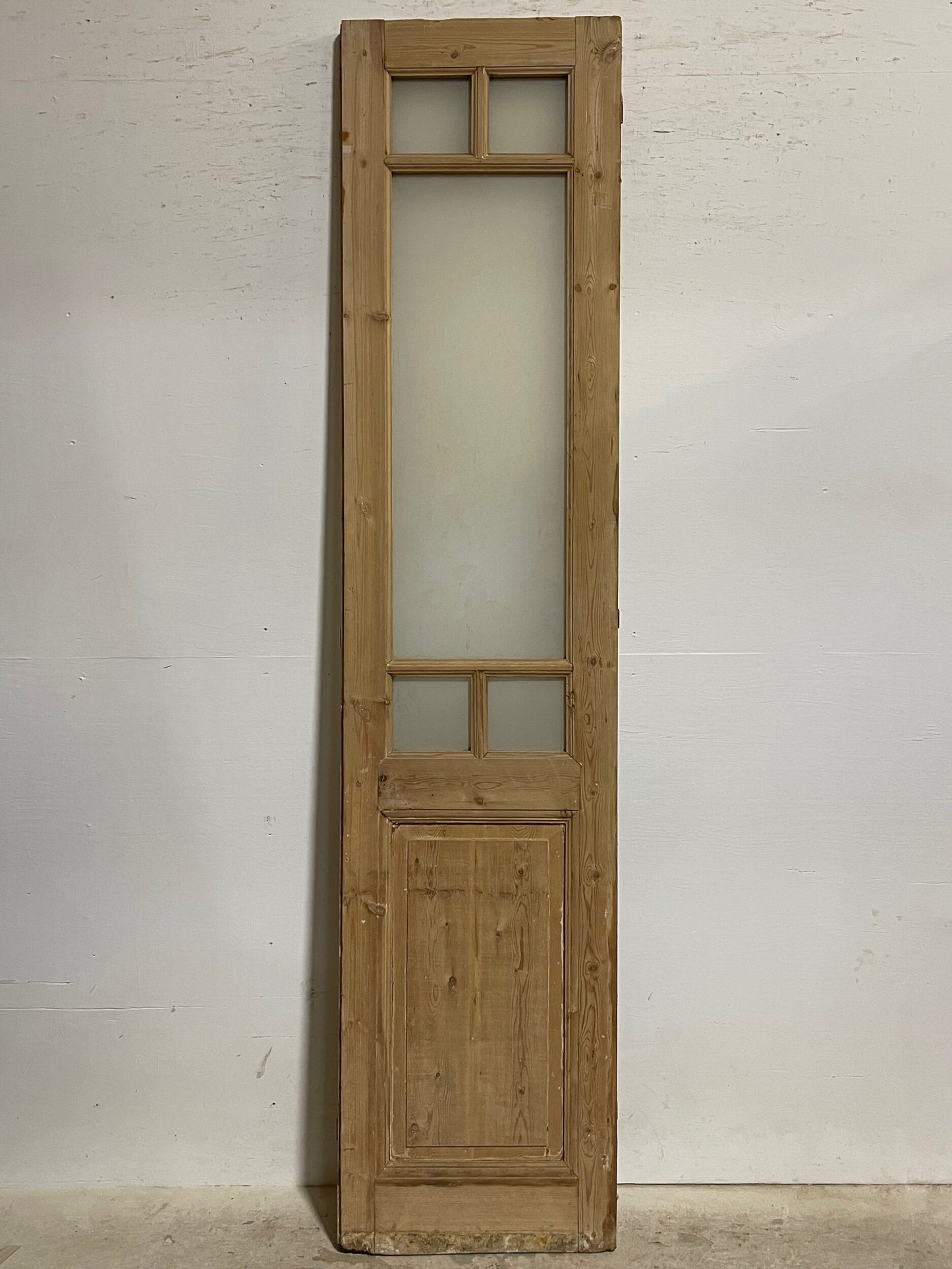 Antique French panel door with glass (100x23) I252