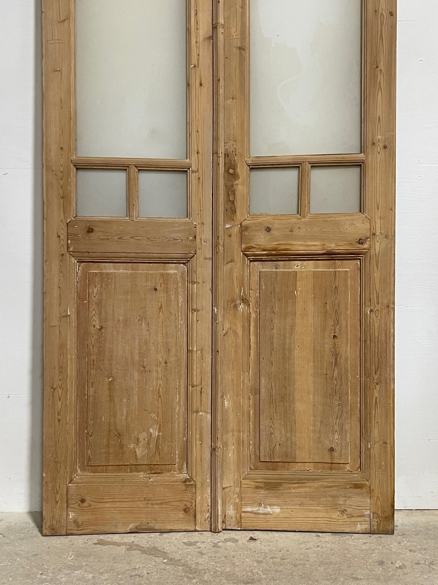 Antique French panel doors with glass (100x45.25) I250