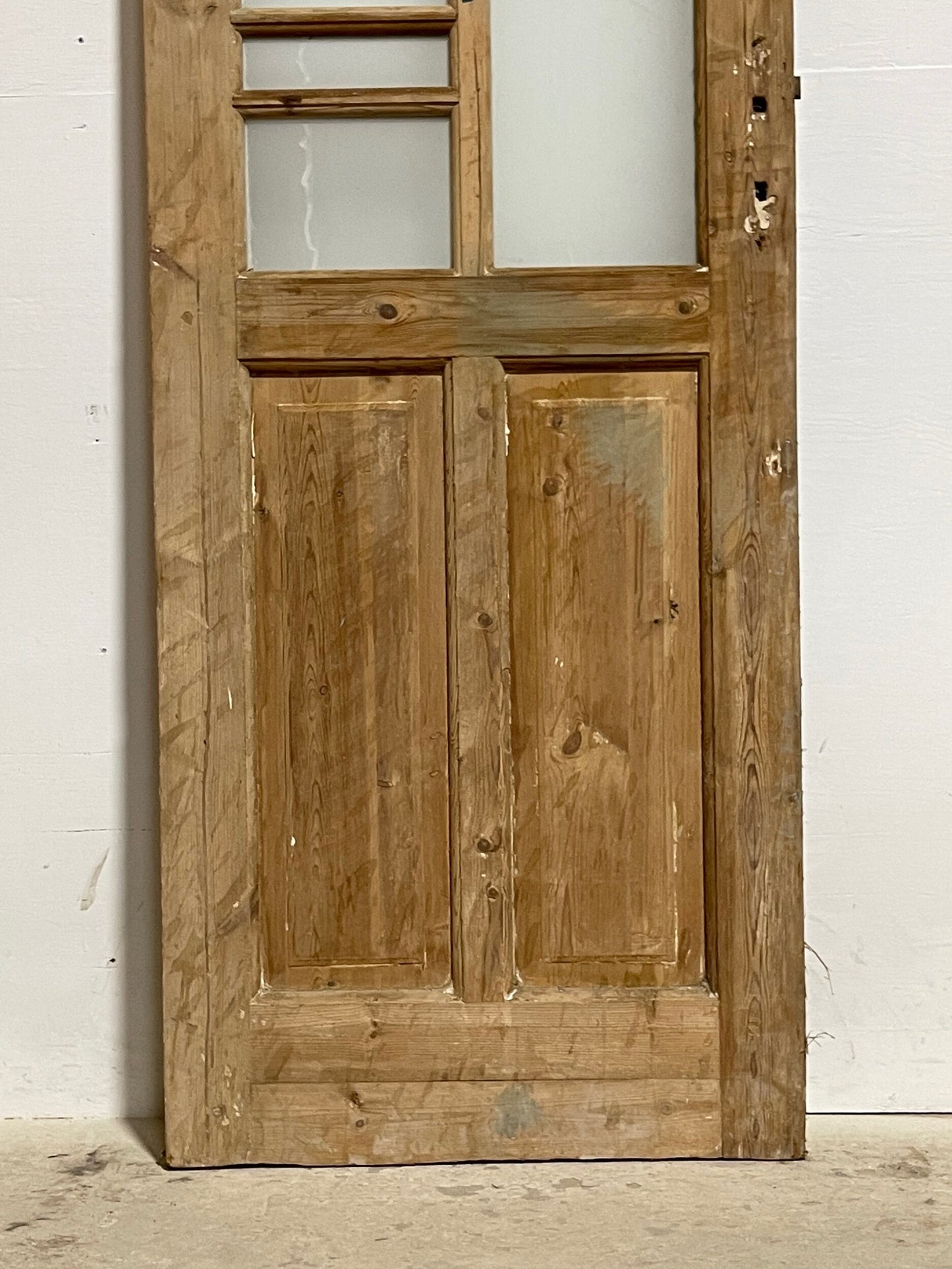 Antique French panel door with glass (85x28.25) I218