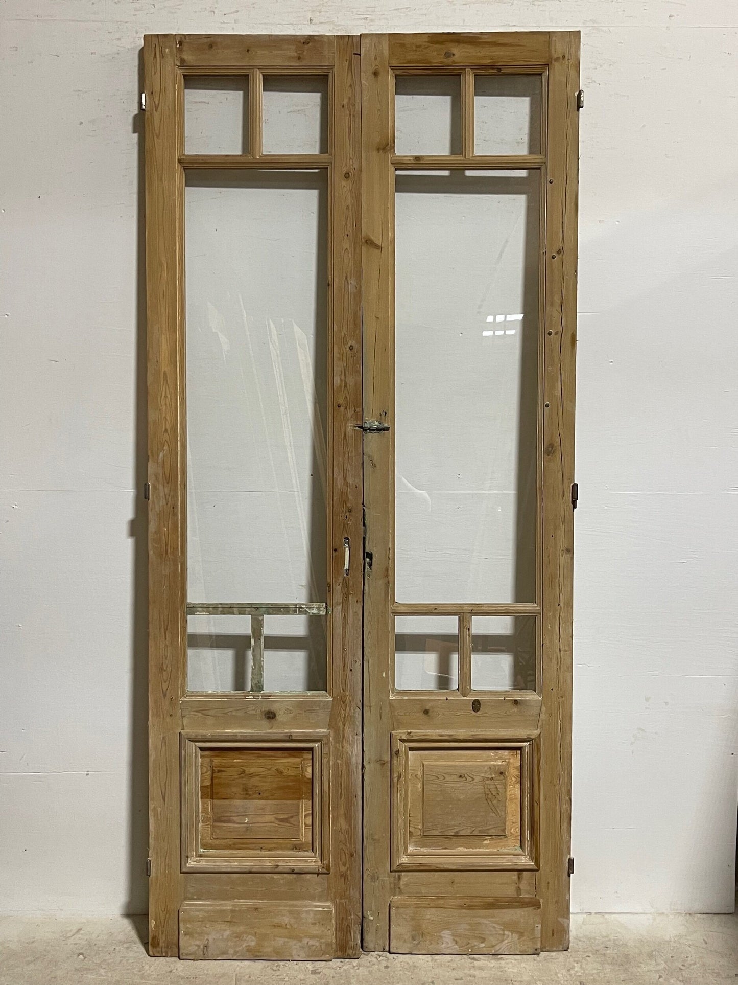 Antique French Panel doors with glass (94.5 x 44)  I019