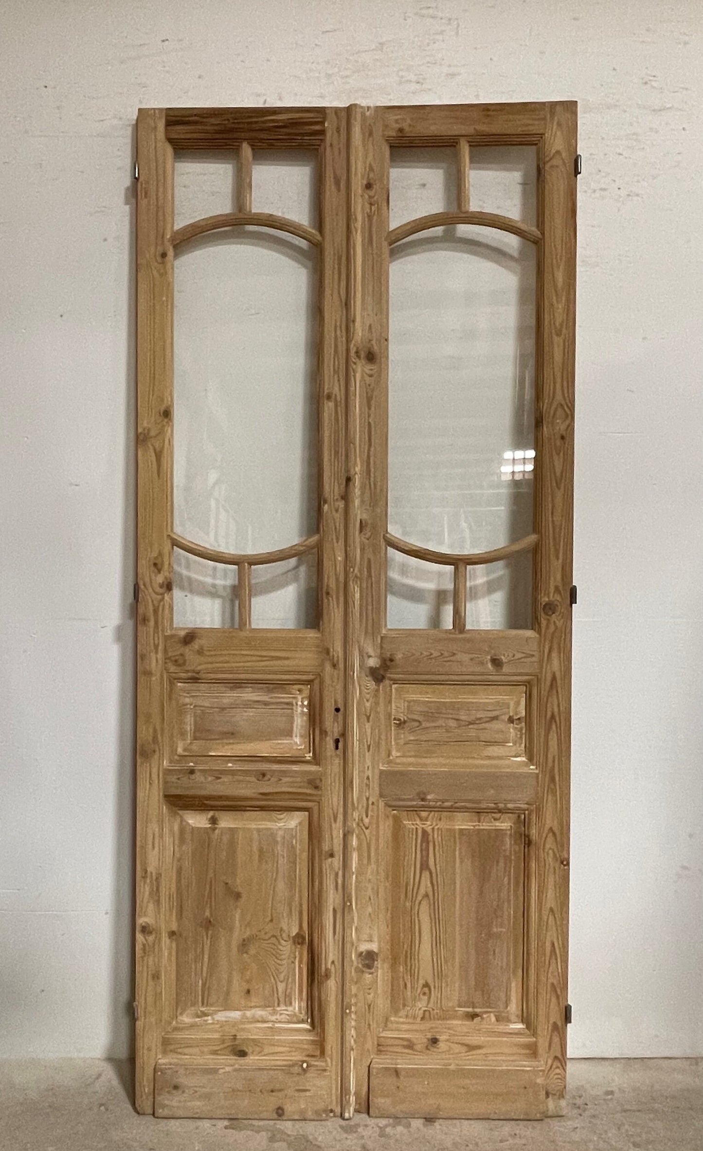 Antique French panel doors with glass (97.25x42.75) I249