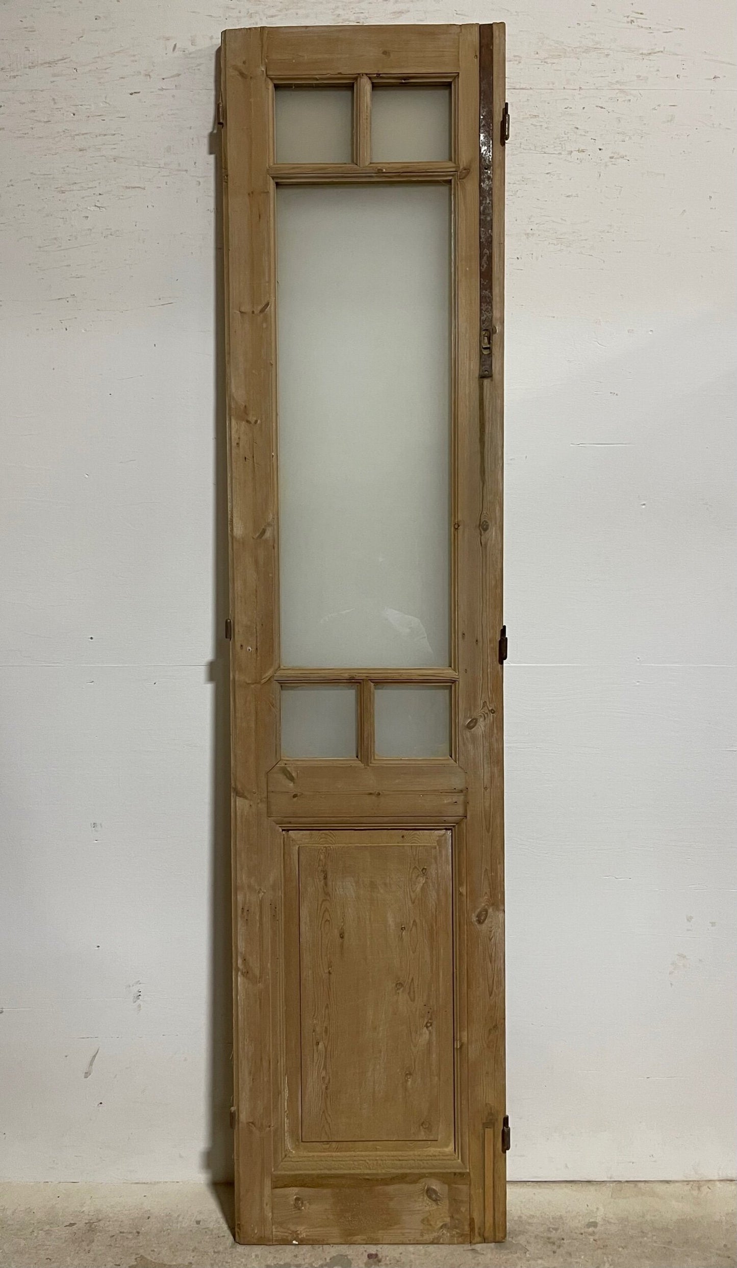 Antique French panel door with glass (100x23) I252