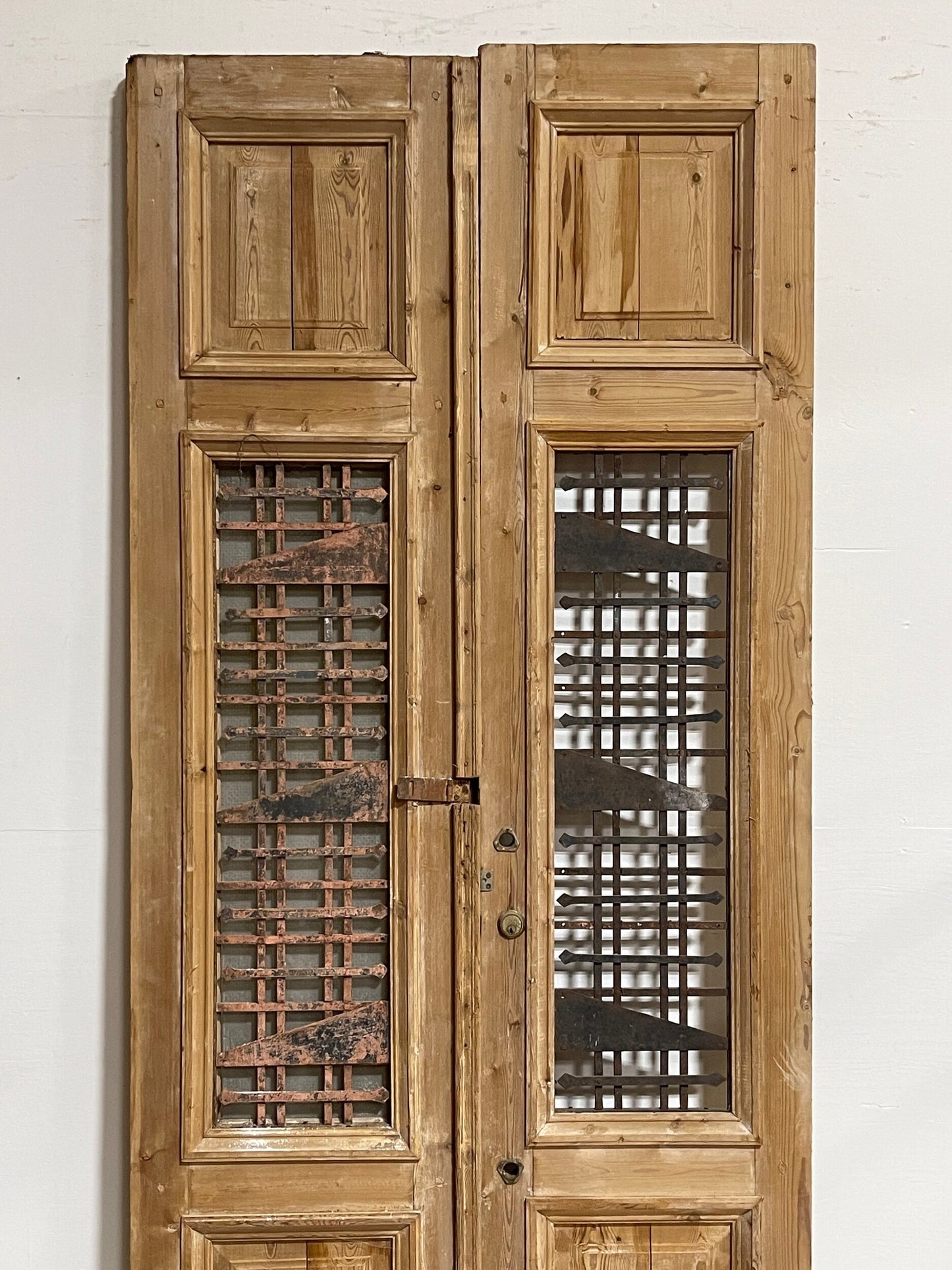 Antique French panel doors with metal (100.25x45) H0030