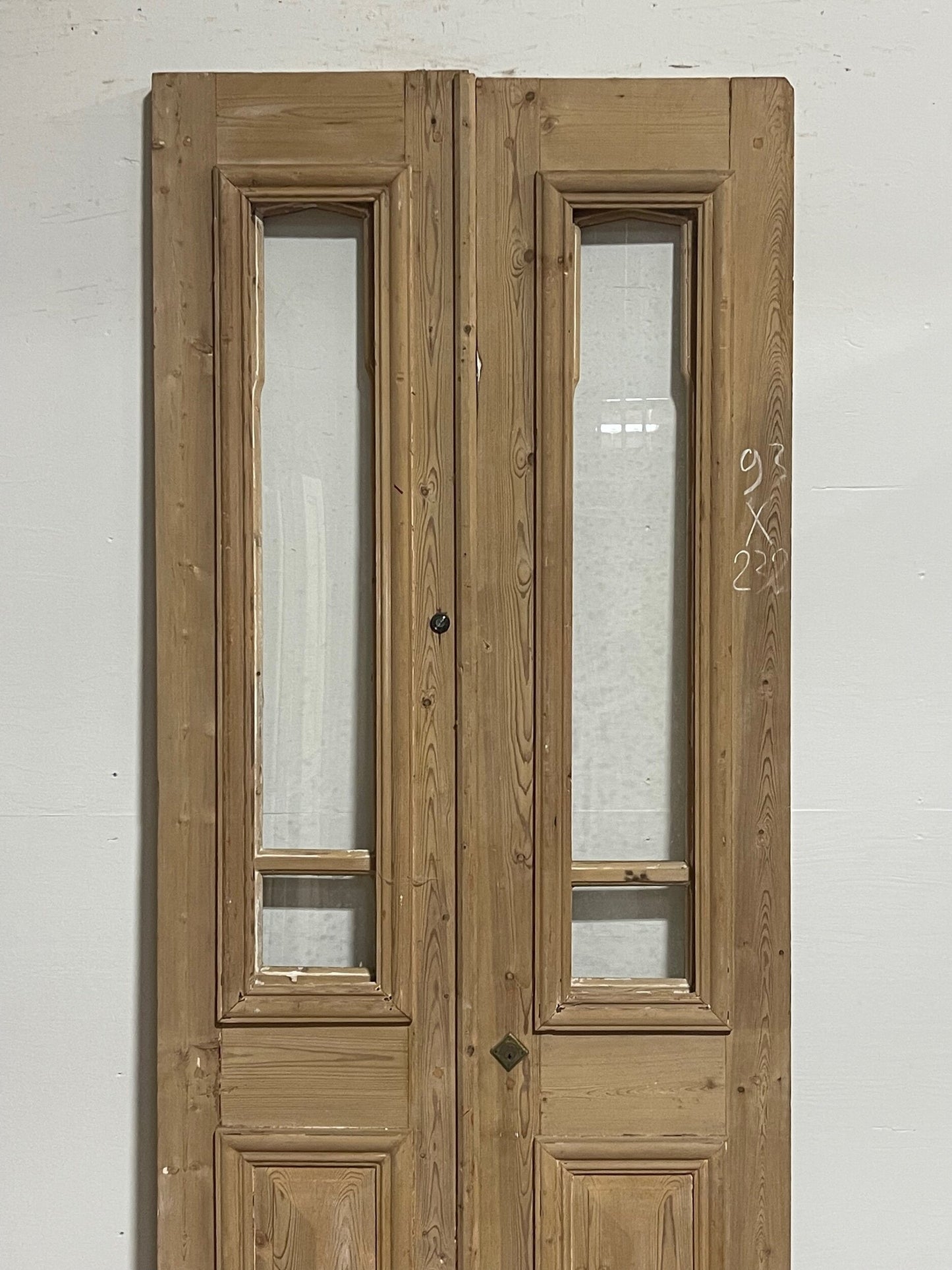 Antique French doors with glass (90.5x36.75) H0099s